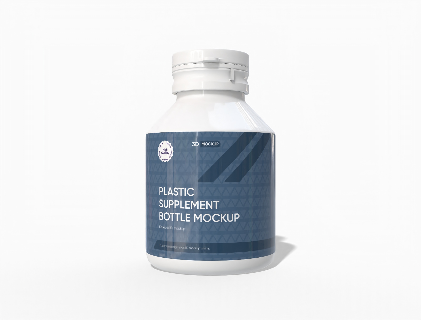 Plastic supplement bottle mockup