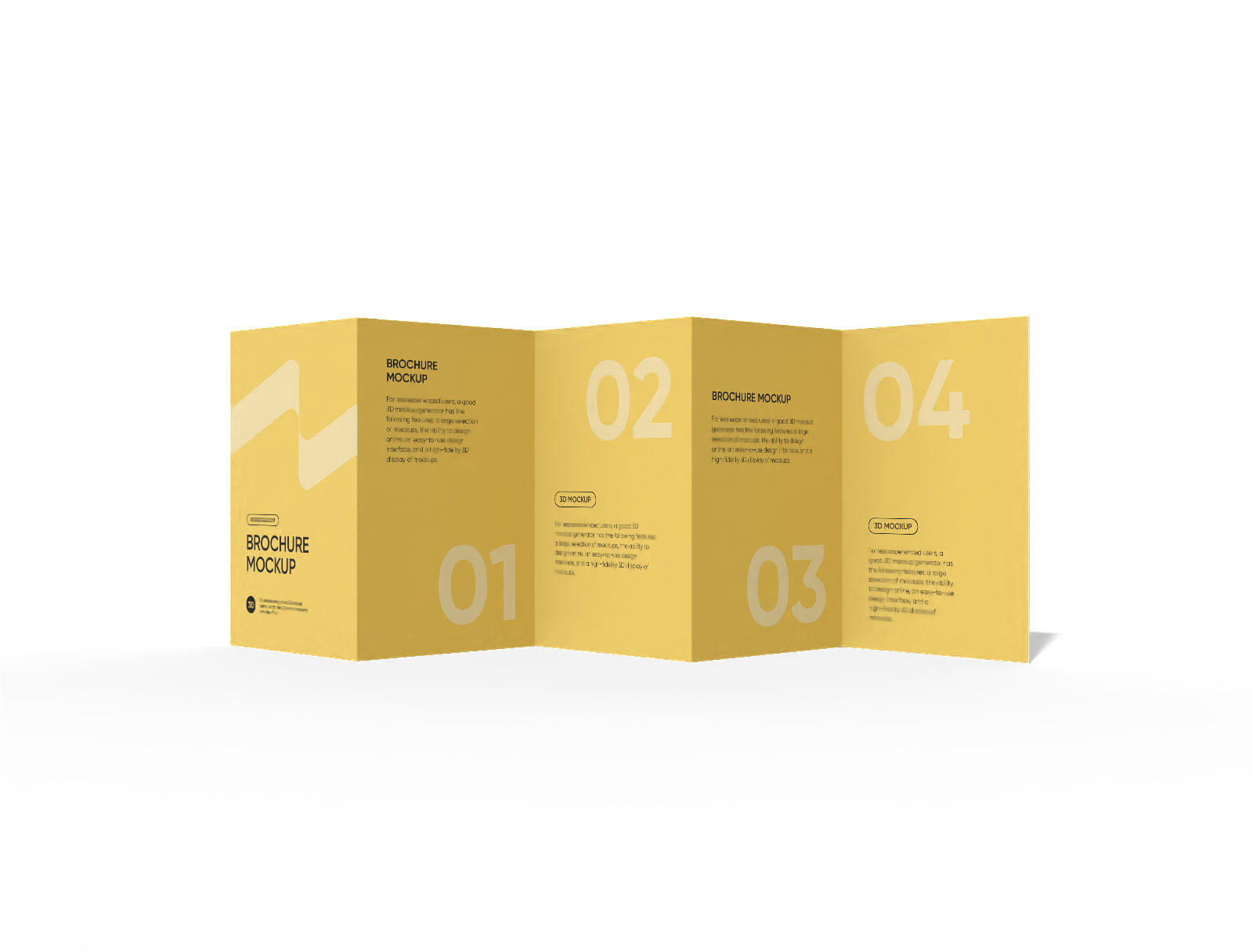 A5 four fold brochure mockup