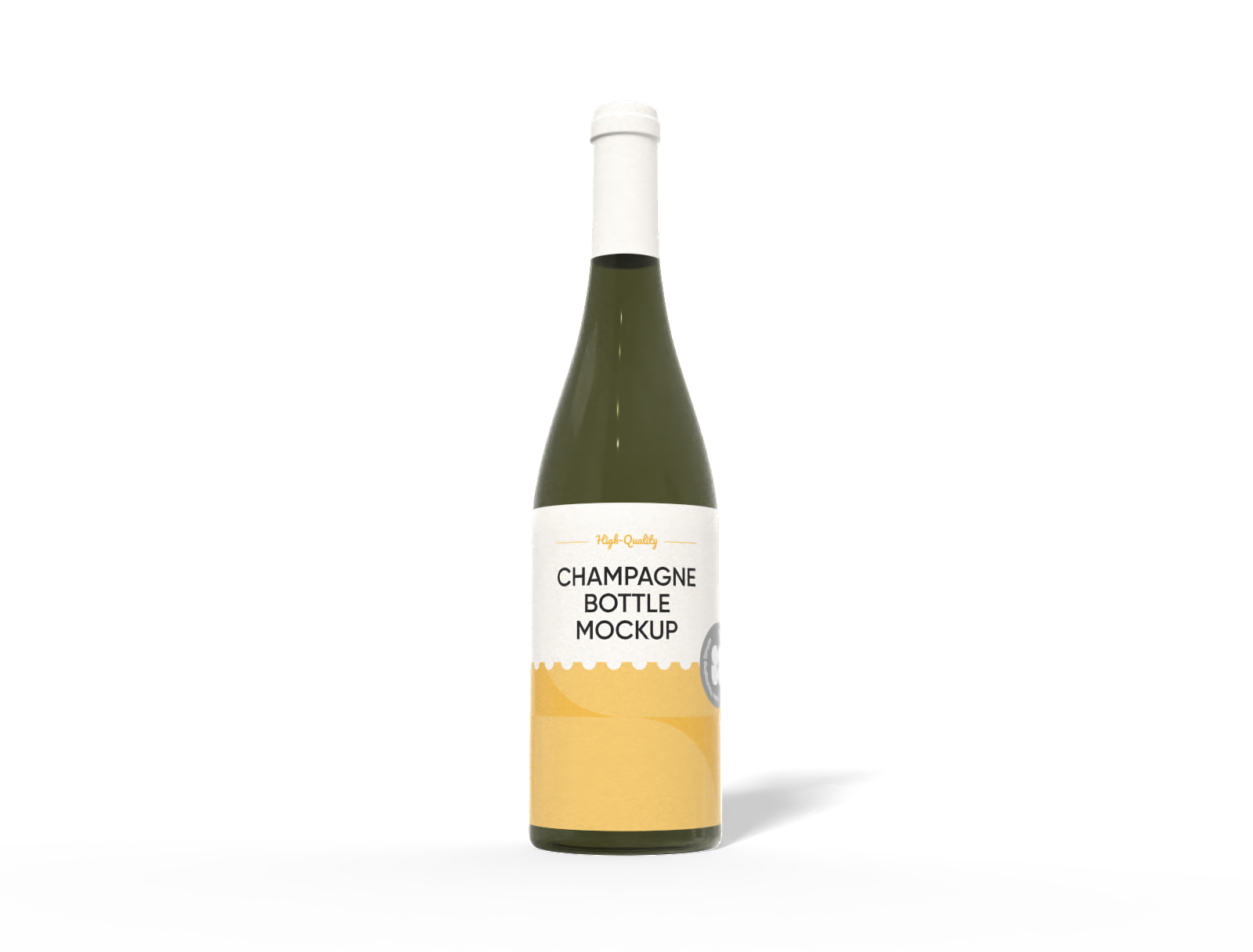 750 ml champagne bottle mockup