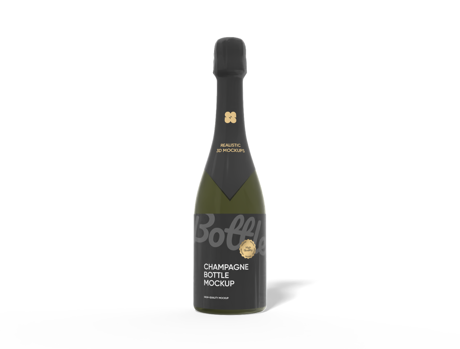 Champagne bottle mockup