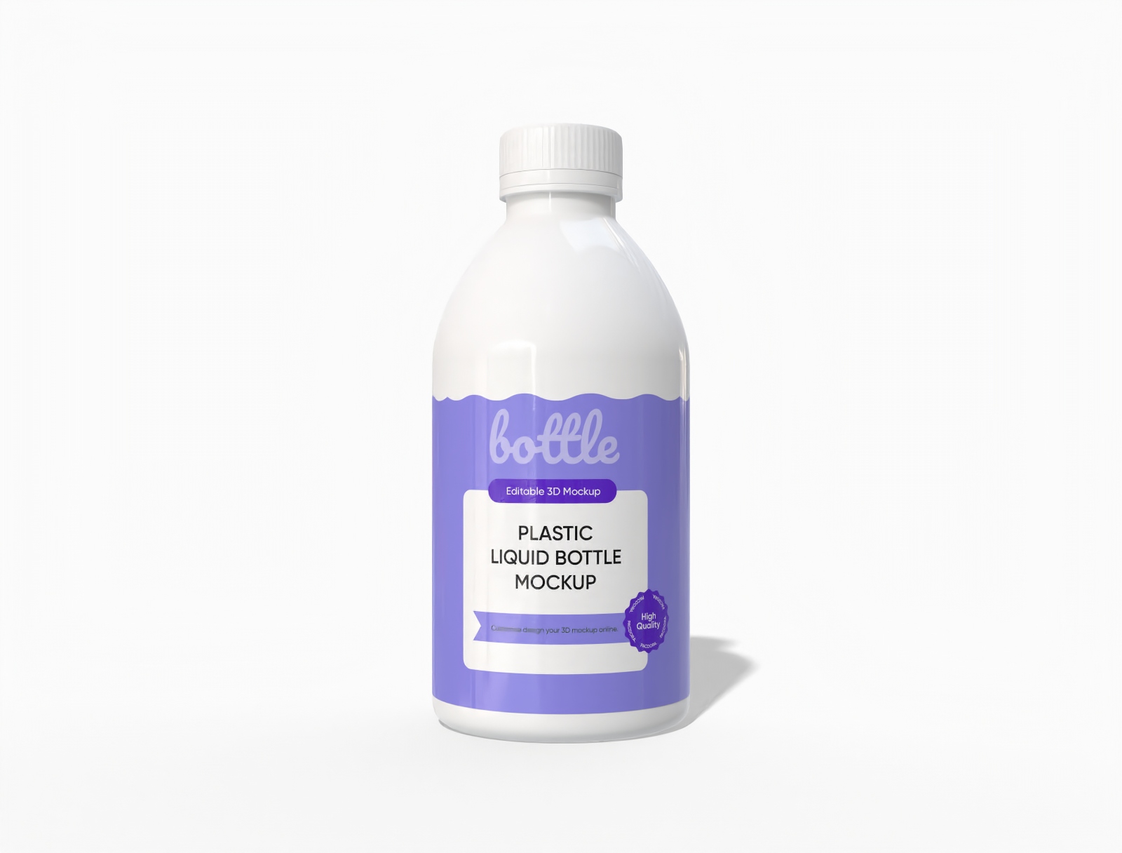 1 L plastic milk bottle mockup