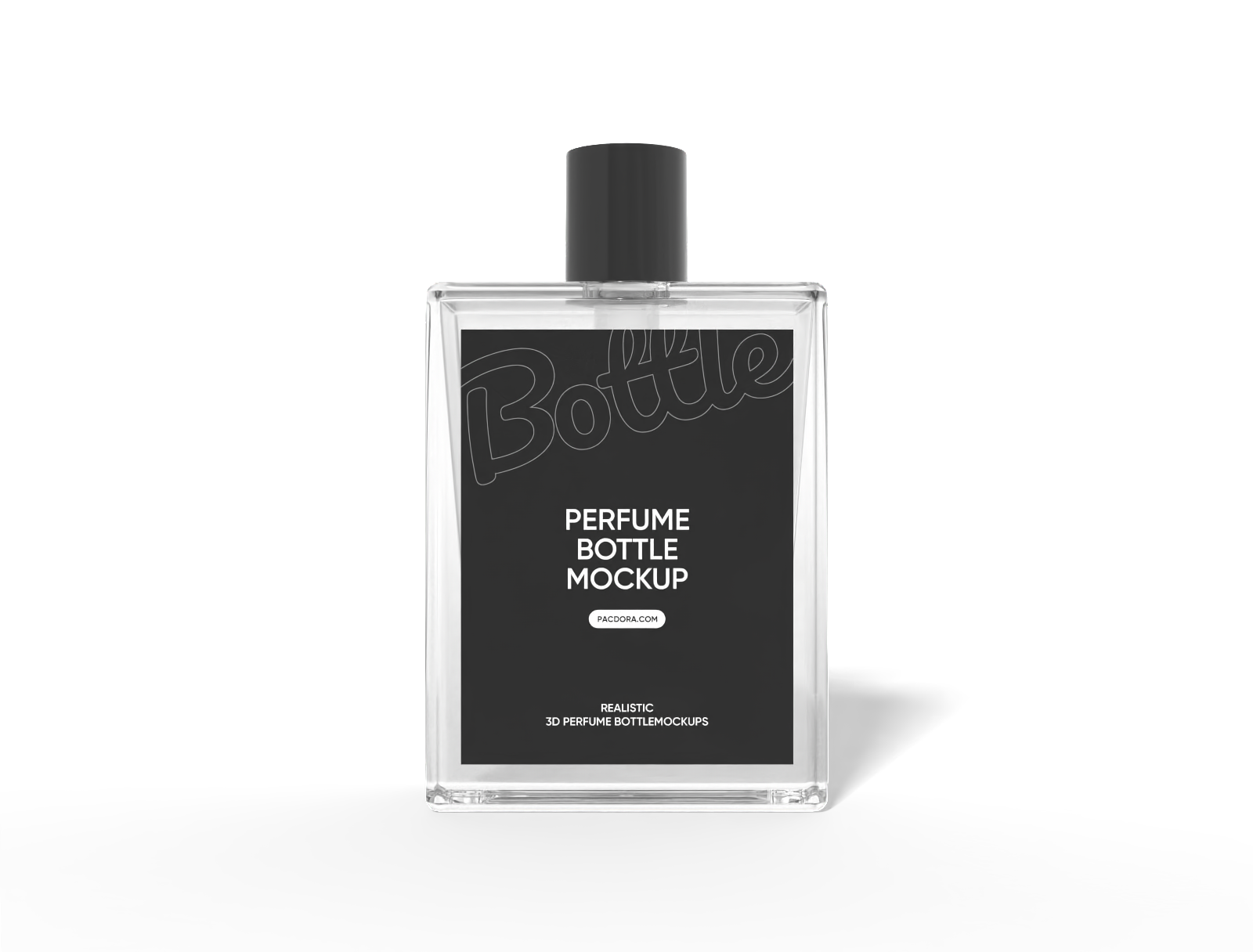 Square perfume bottle mockup