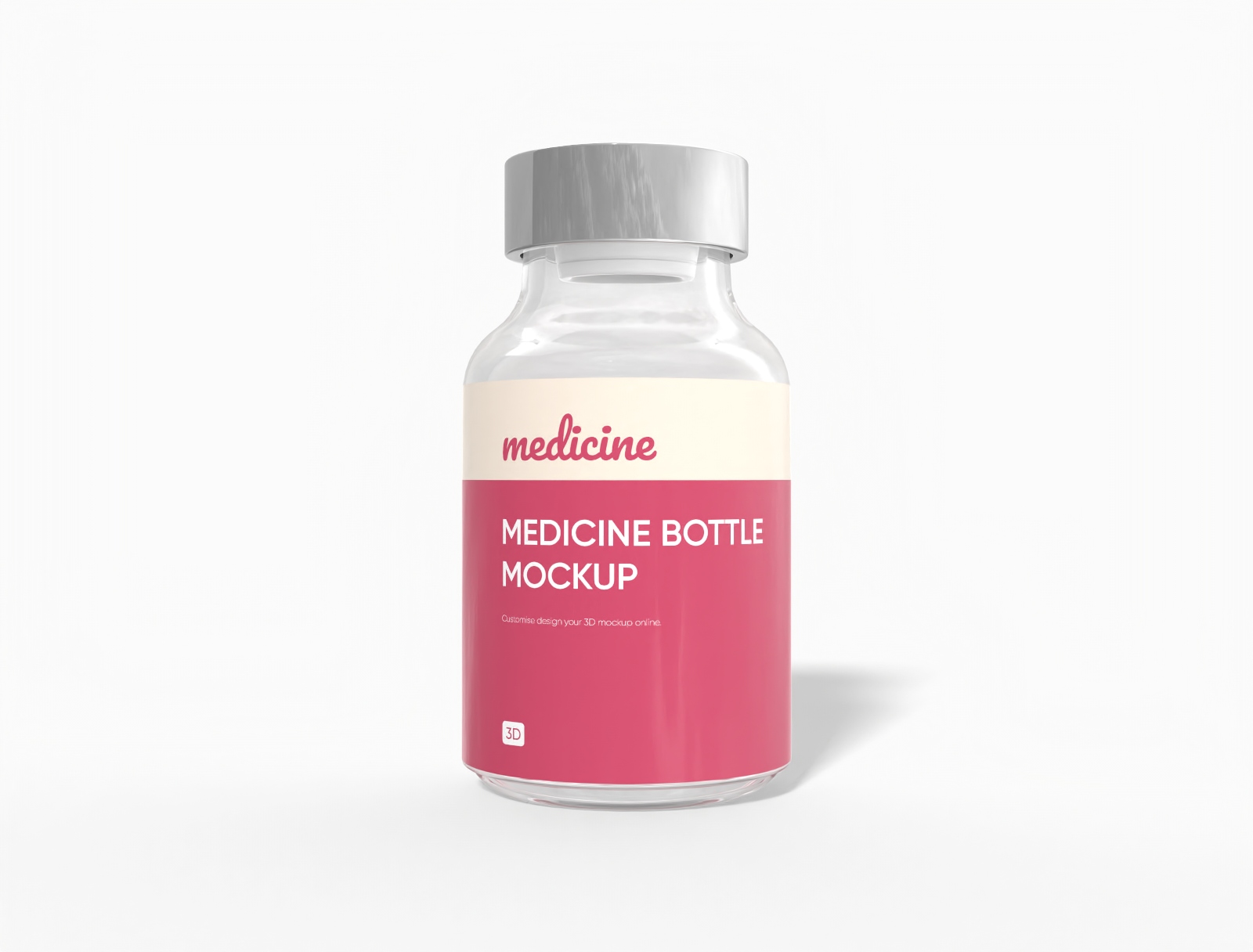 3 ml medicine bottle mockup