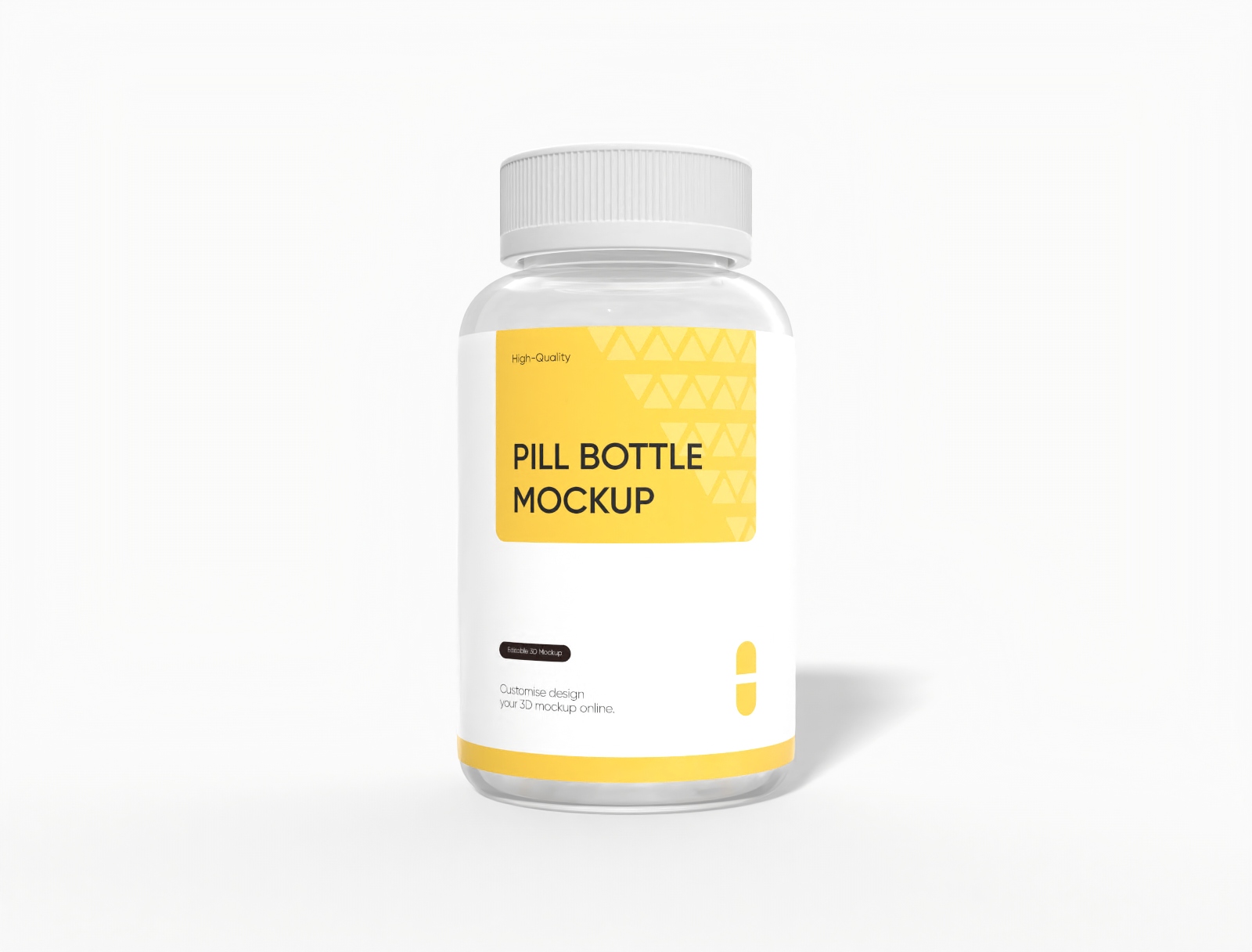 Pill bottle with pill mockup