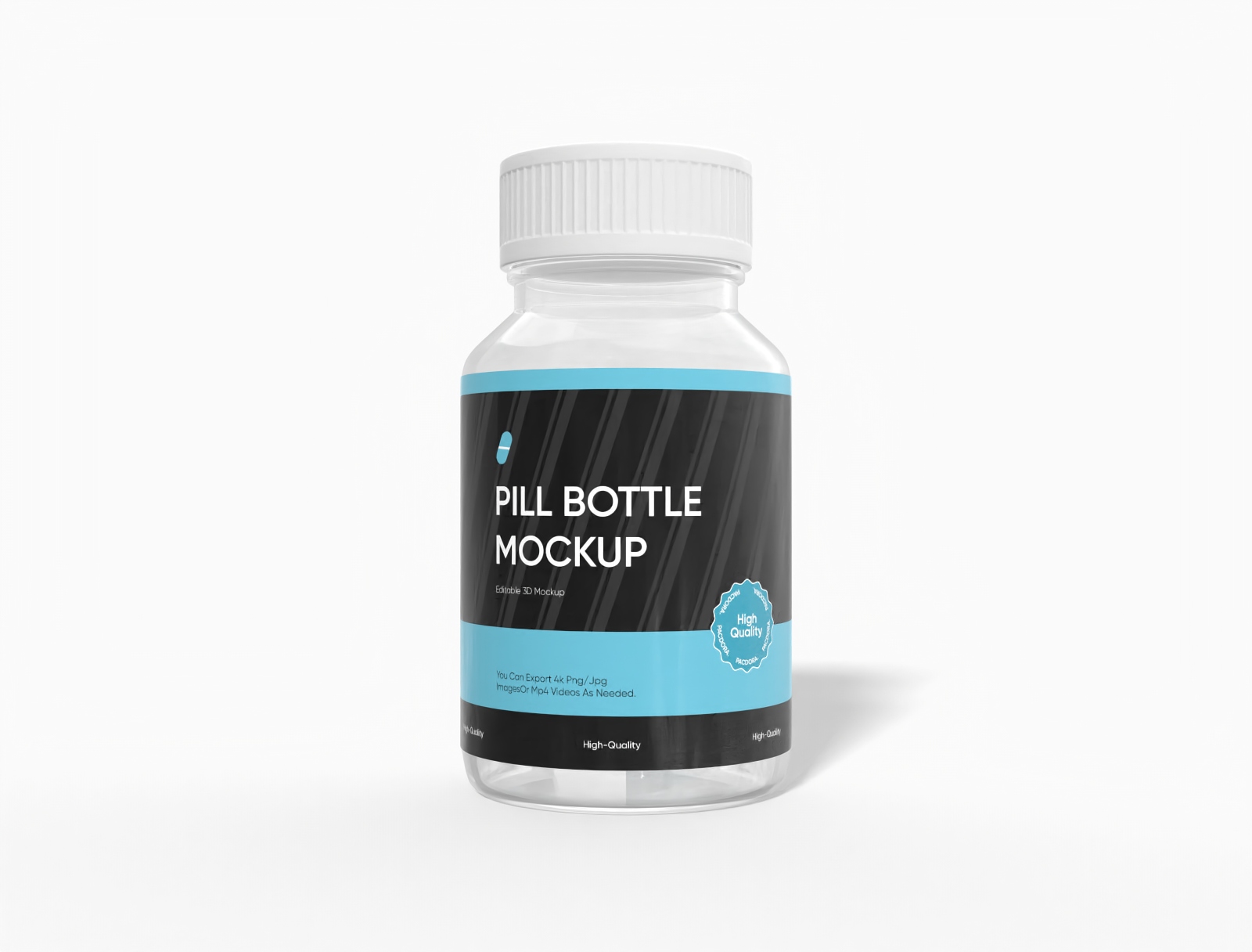 Pill bottle with pill mockup
