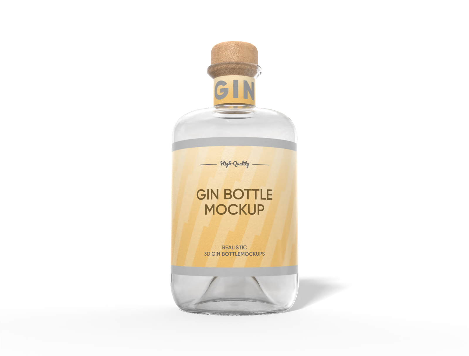 Clear gin bottle mockup