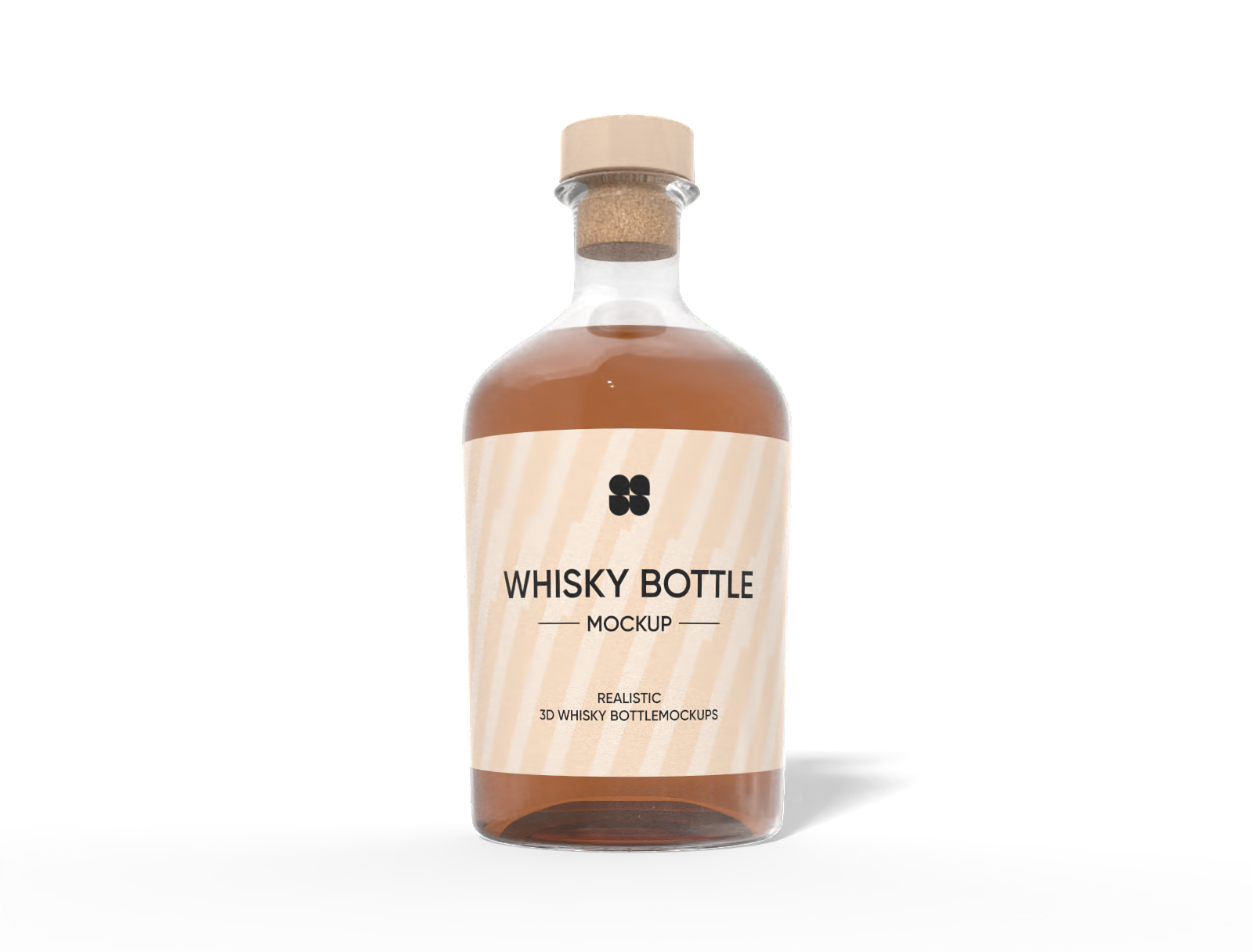 350 ml whisky glass bottle mockup