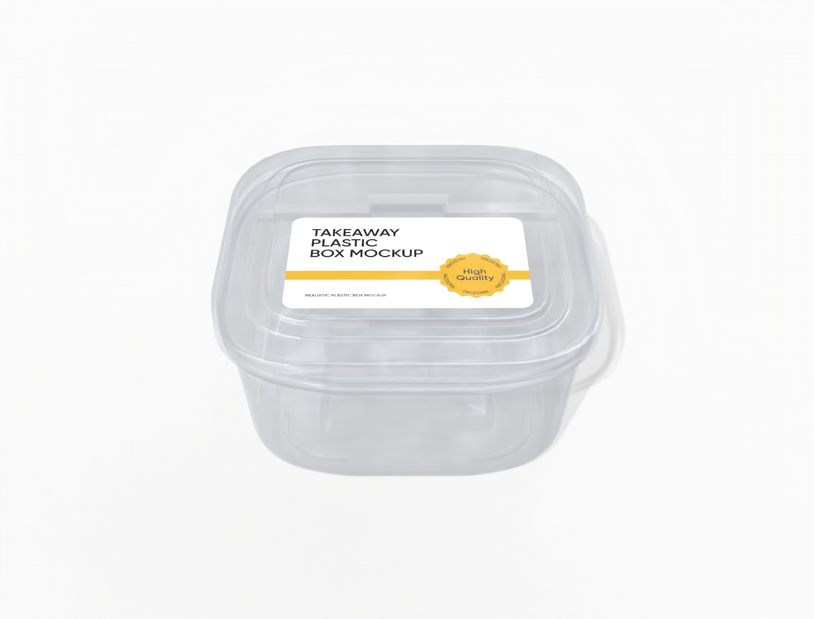 Clear plastic box mockup