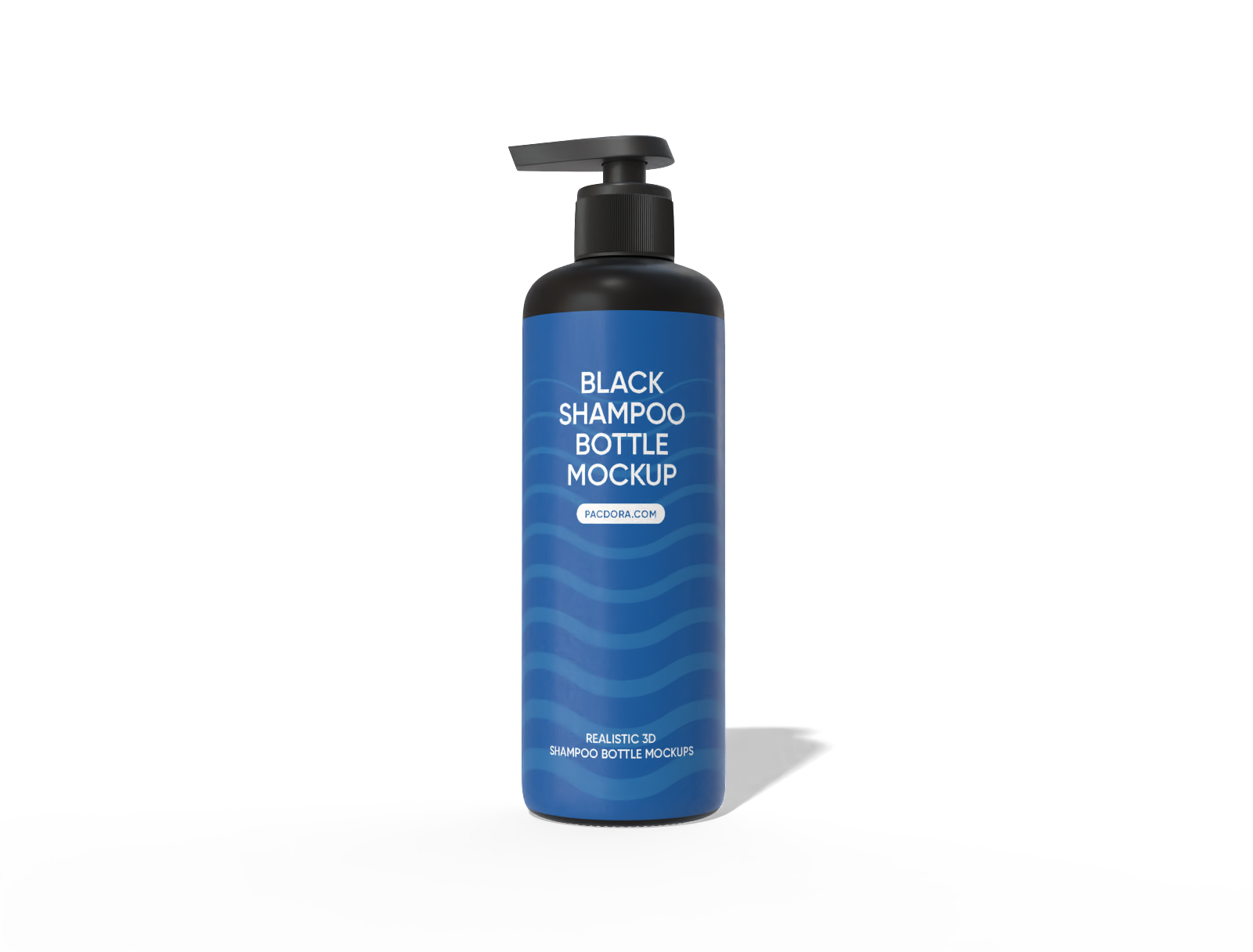 500 ml 黒いシャンプーボトルモックアップ