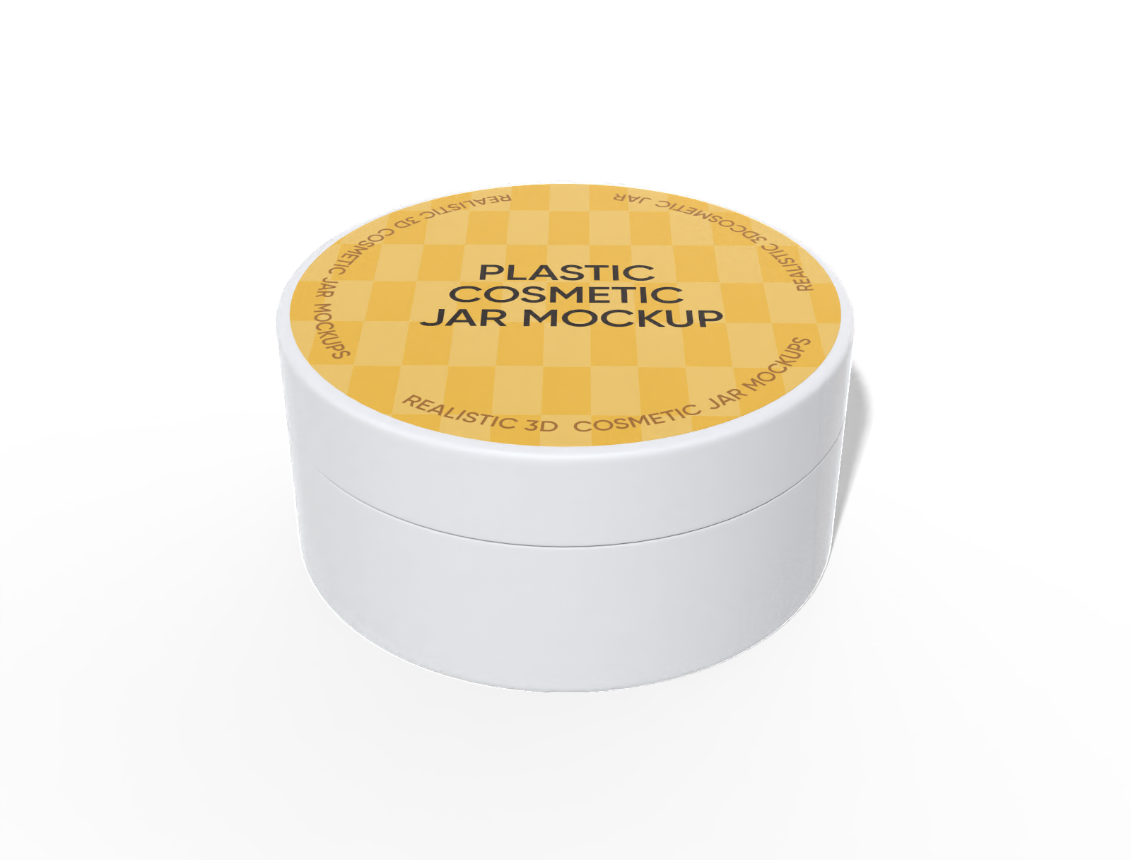 Plastic cosmetic round box mockup