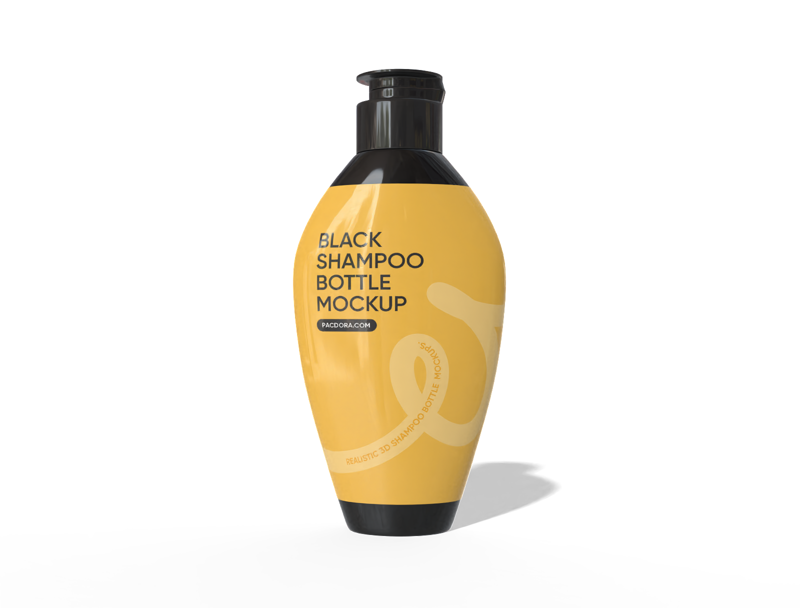300 ml 黒いシャンプーボトルのモックアップ