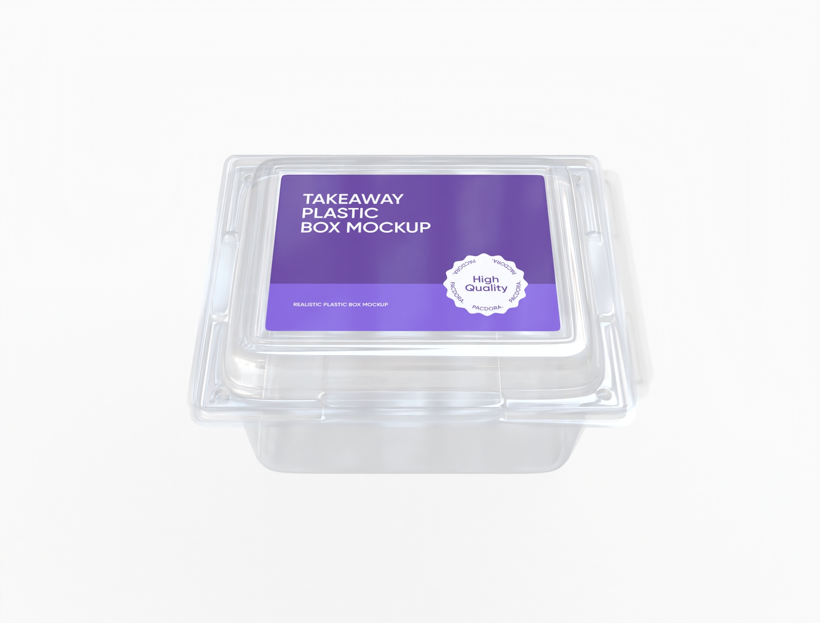 Transparent plastic box mockup