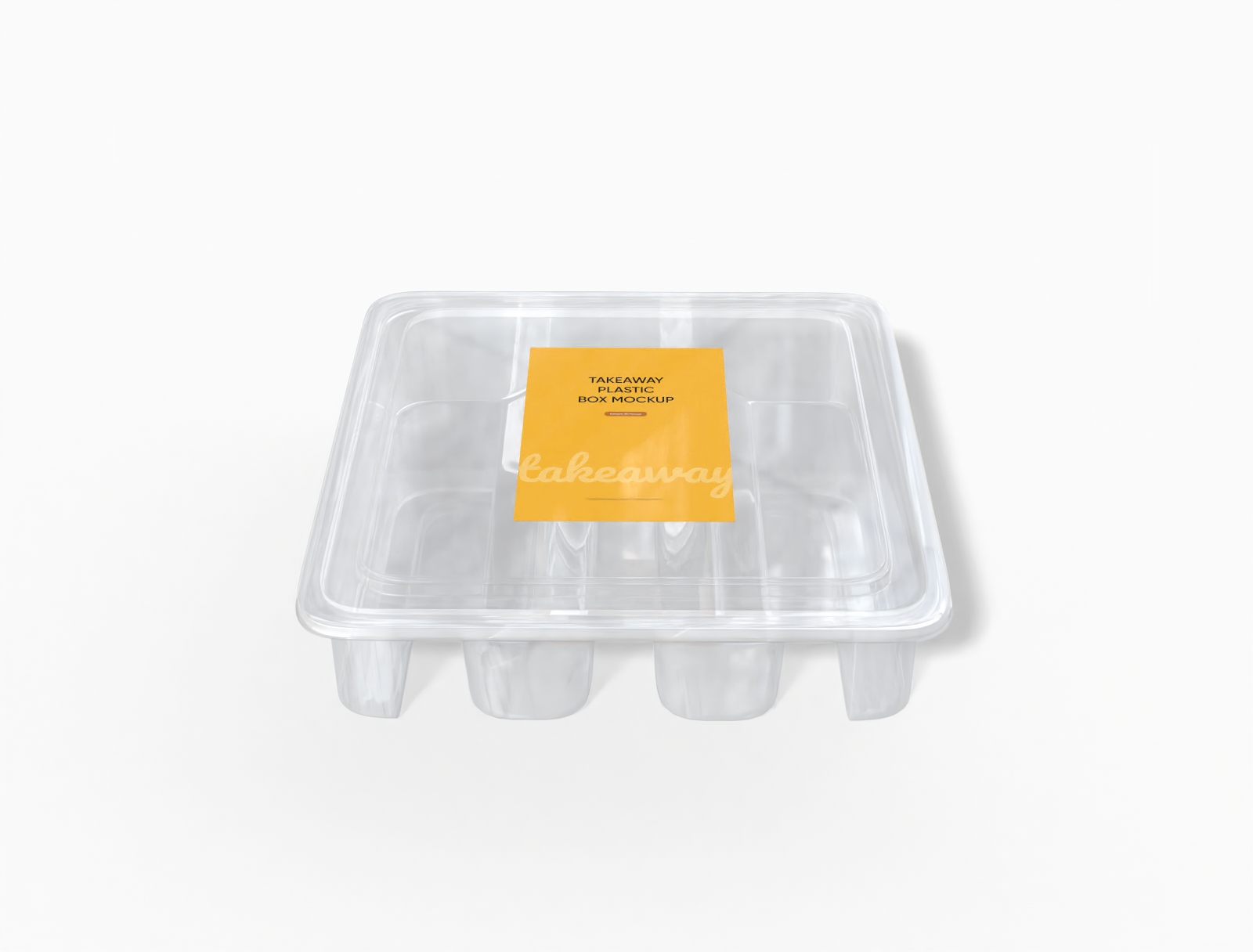 Plastic cake box mockup
