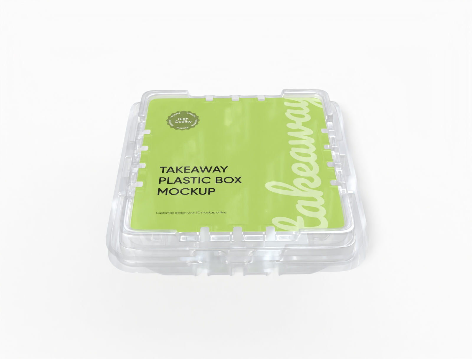 Clear plastic box mockup