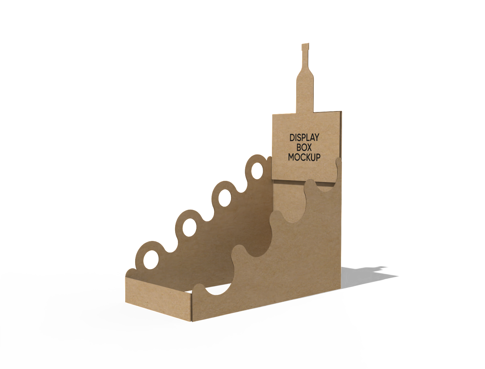 4 bottles display box frame mockup