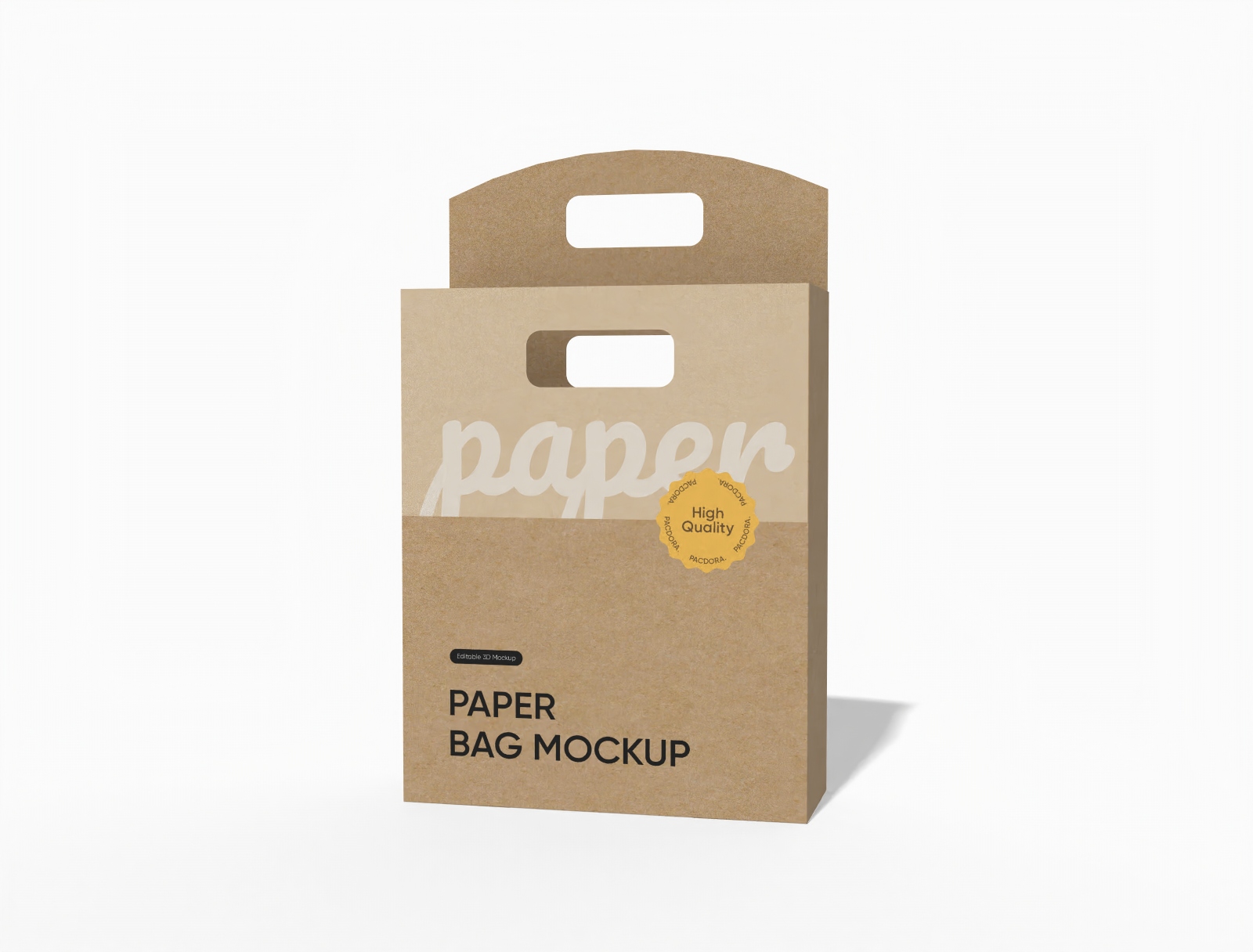 Paper bag with handle mockup