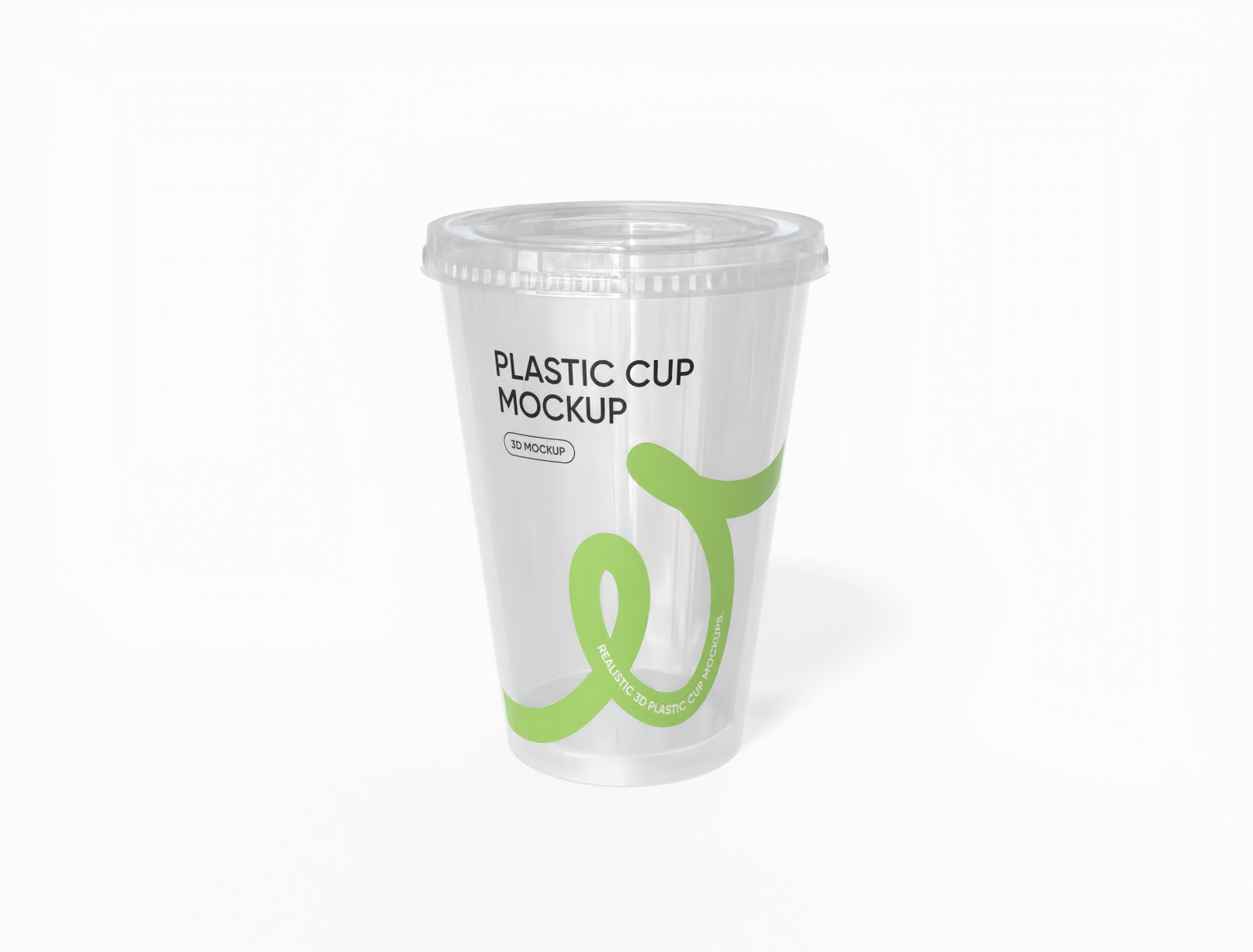 Plastic cup with lid mockup