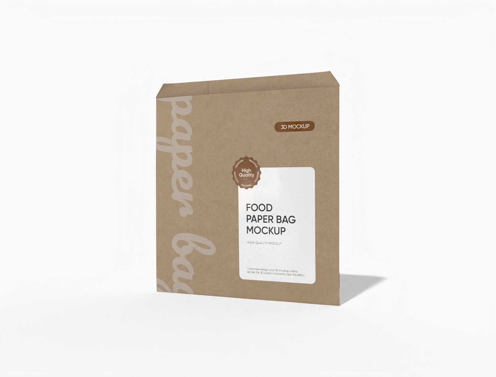 Food paper bag mockup