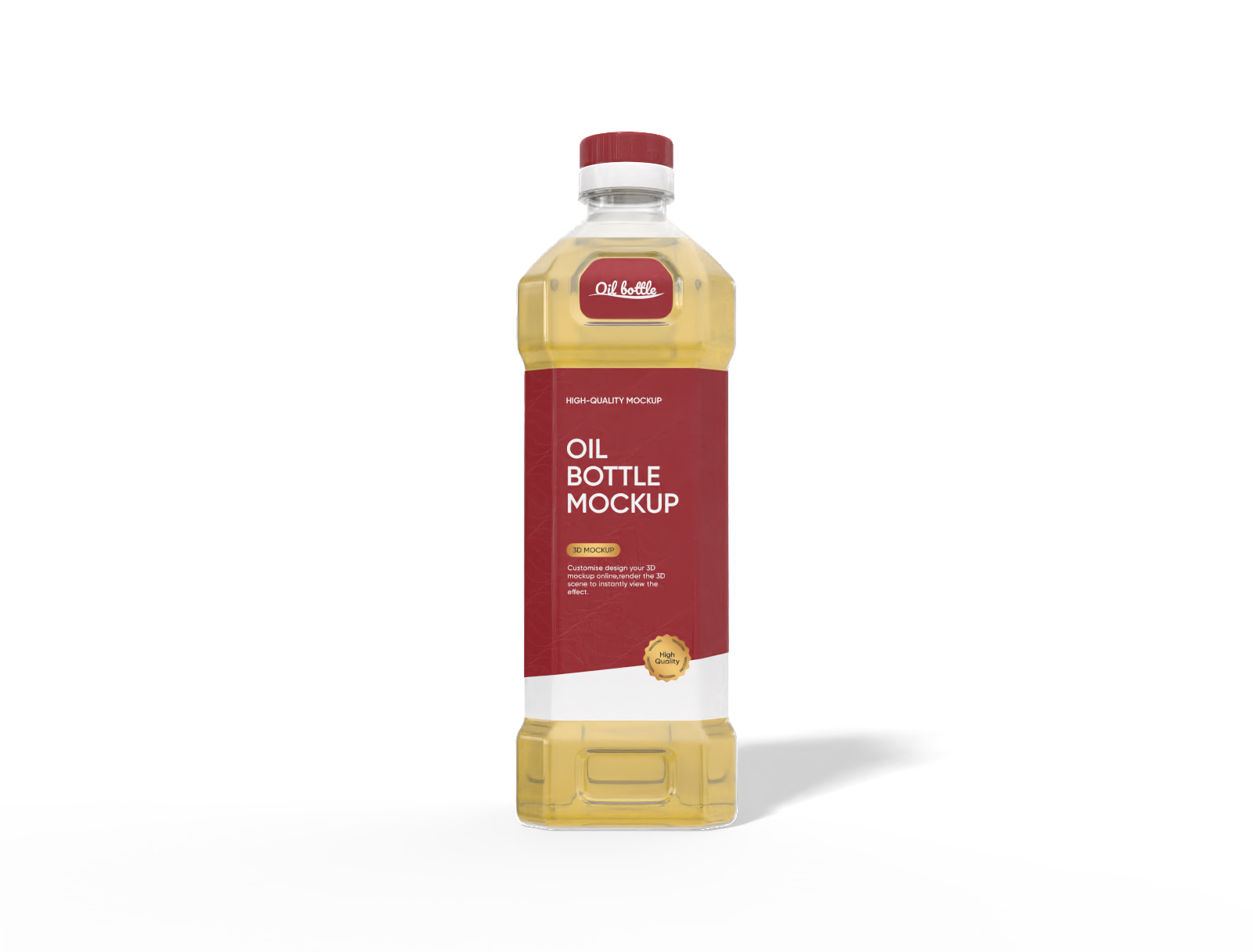 1L oil bottle packaging mockup