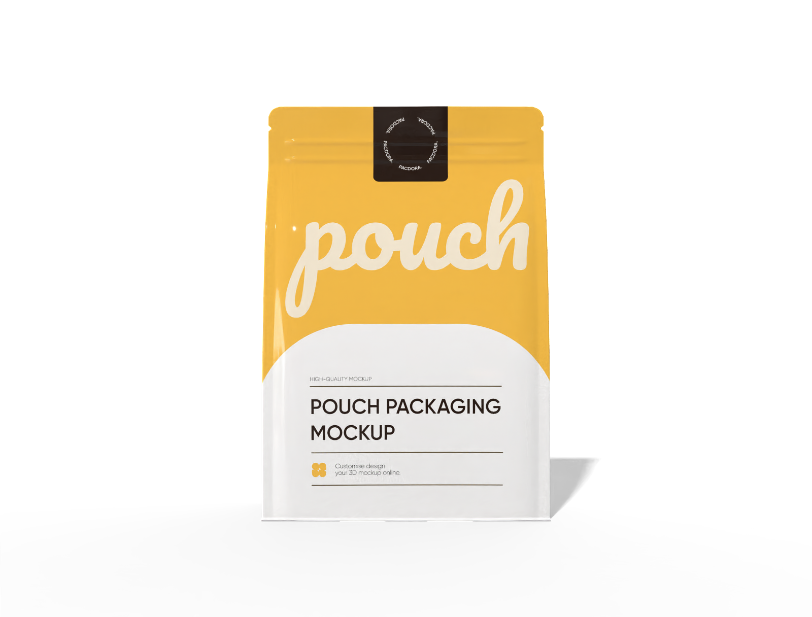 Eight-sided seal bag with zipper mockup