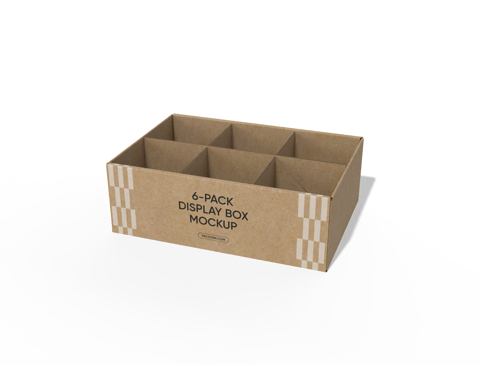 Six pack display tray box mockup