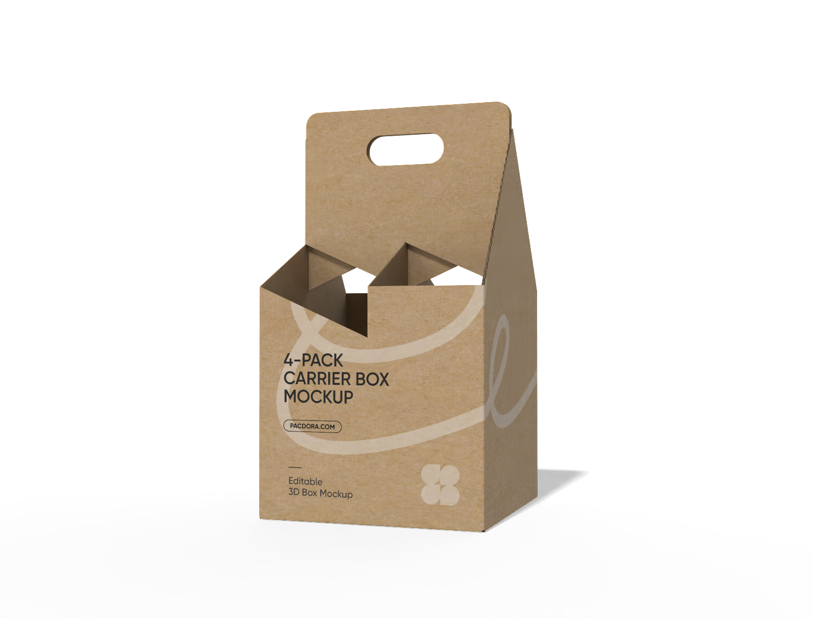 FEFCO 0717/0723/0724 four pack carrier box mockup