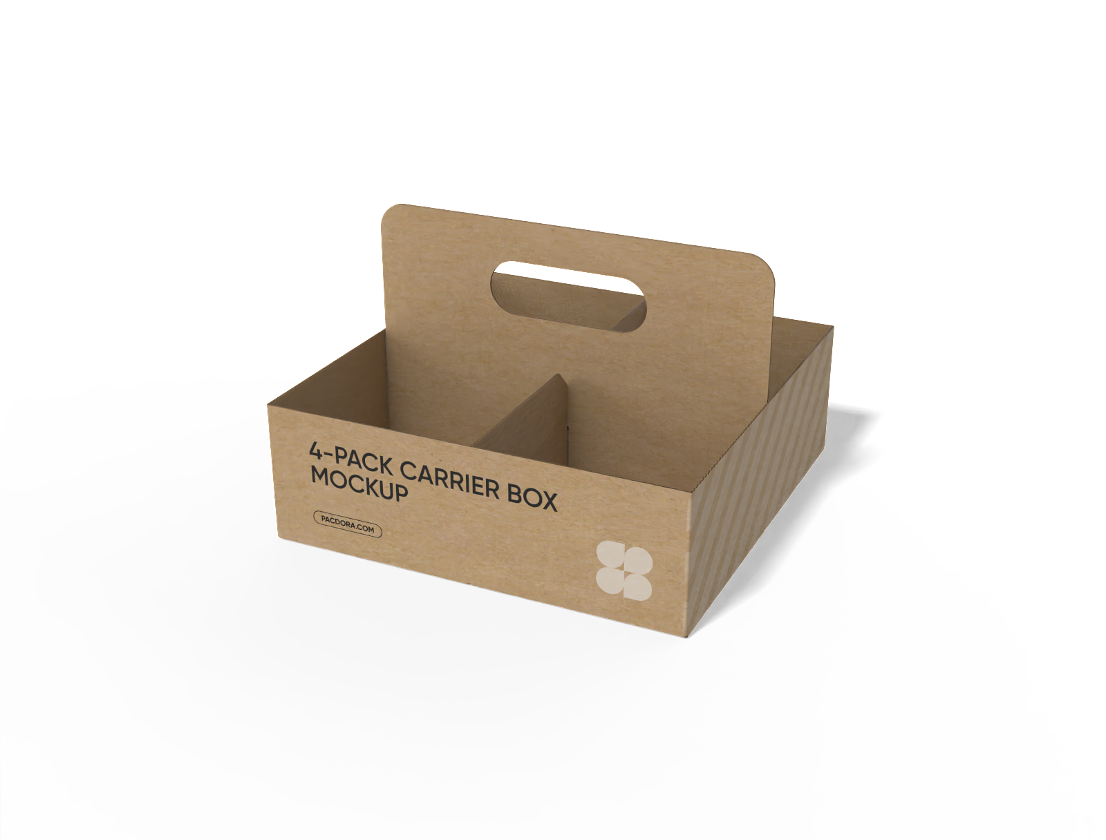4-pack carrier display tray box with handle mockup