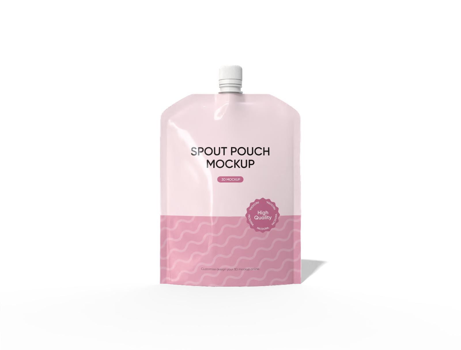 Glossy stand up pouch mockup