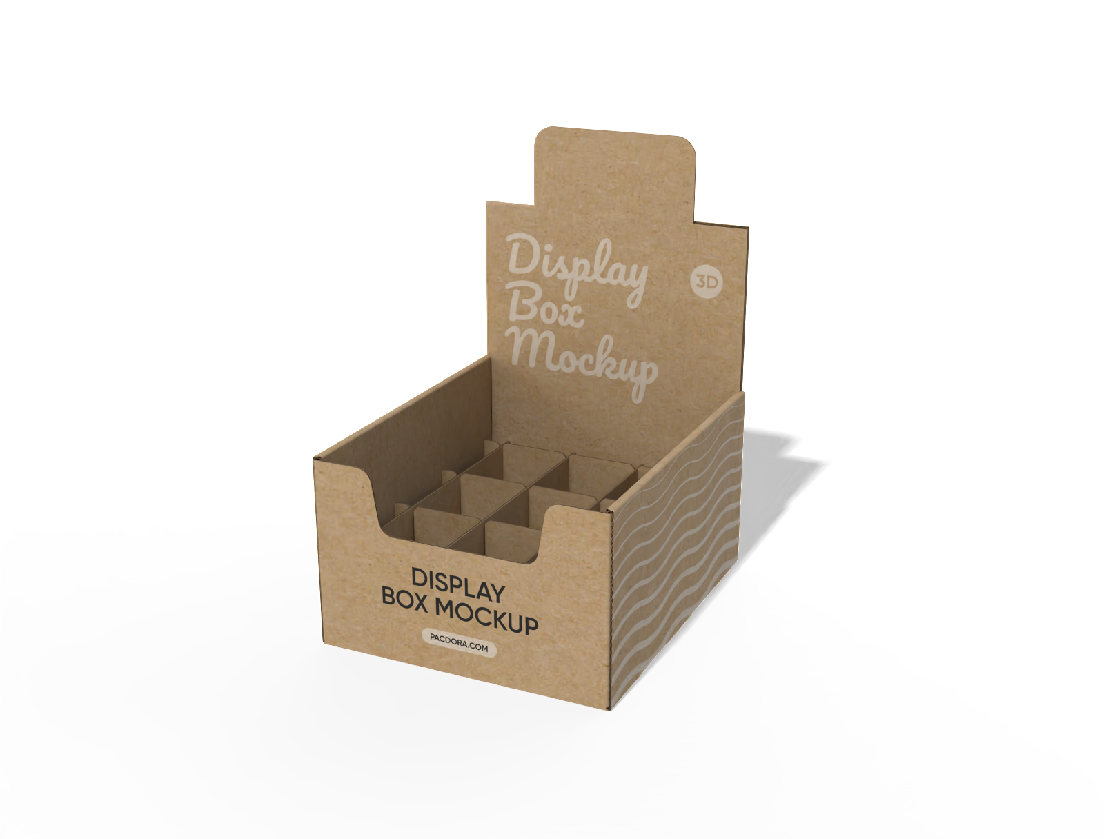 Counter Display Box with Inserts 9 Grids Mockup Counter Display Box with Inserts 9 Grids Mockup