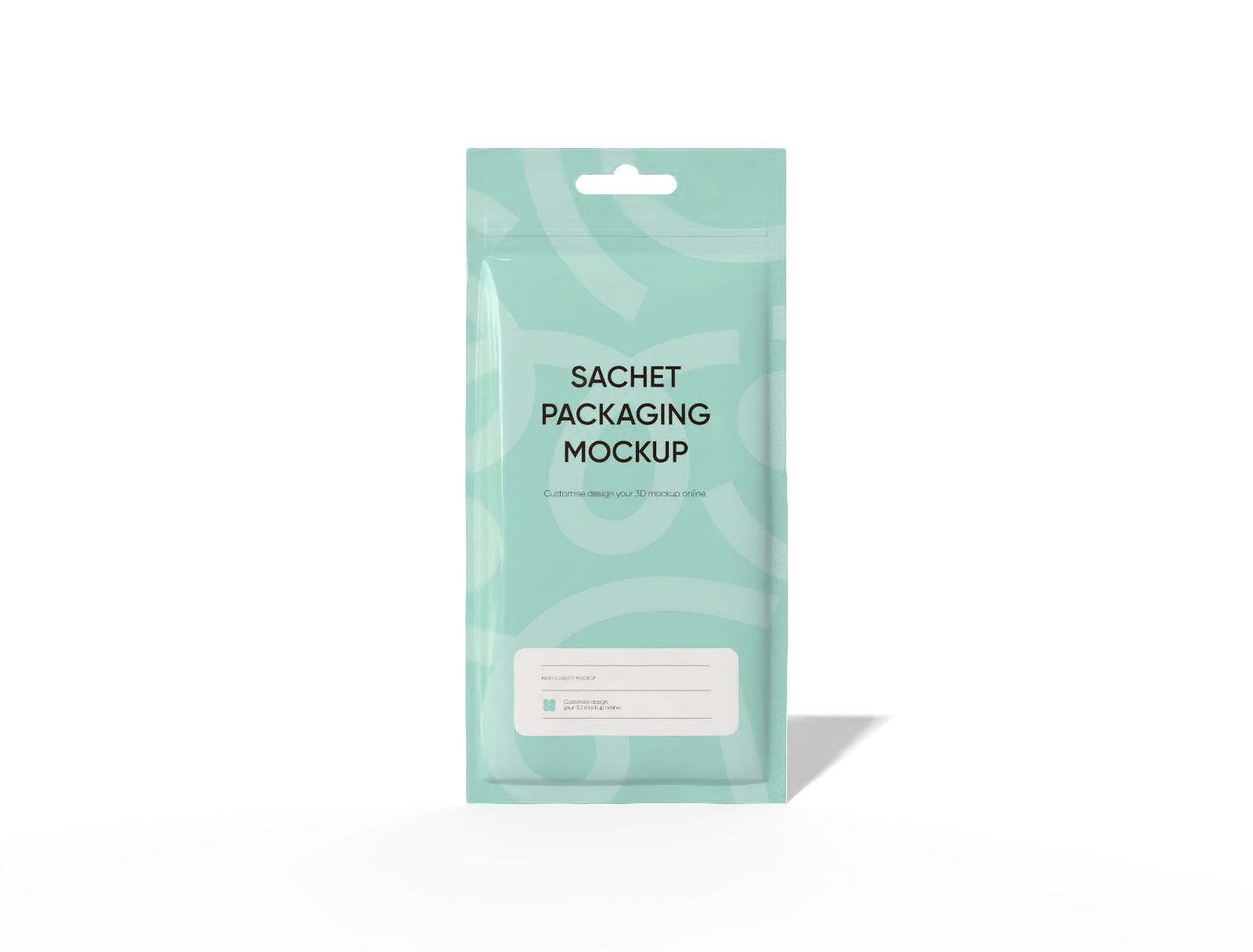 Transparent hanging pouch mockup