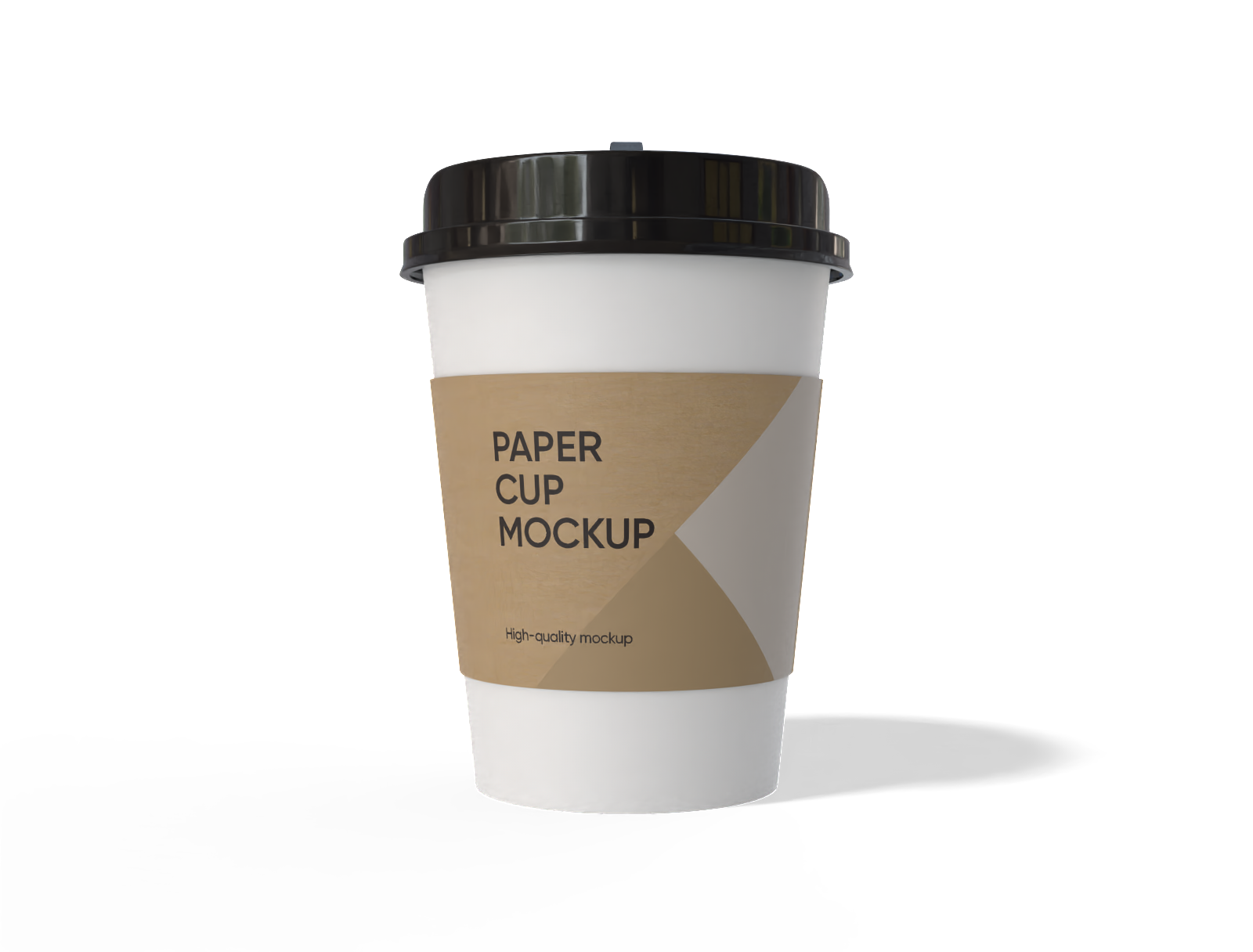 Paper coffee cup with sleeve mockup