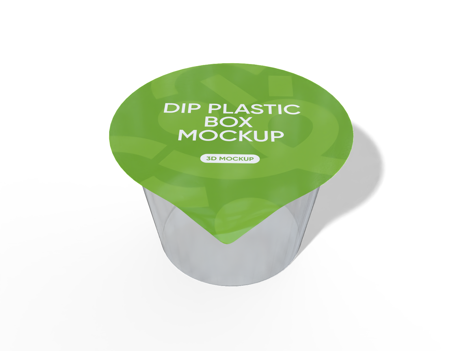 8 × 9 × 5 plastic dip yogurt box mockup