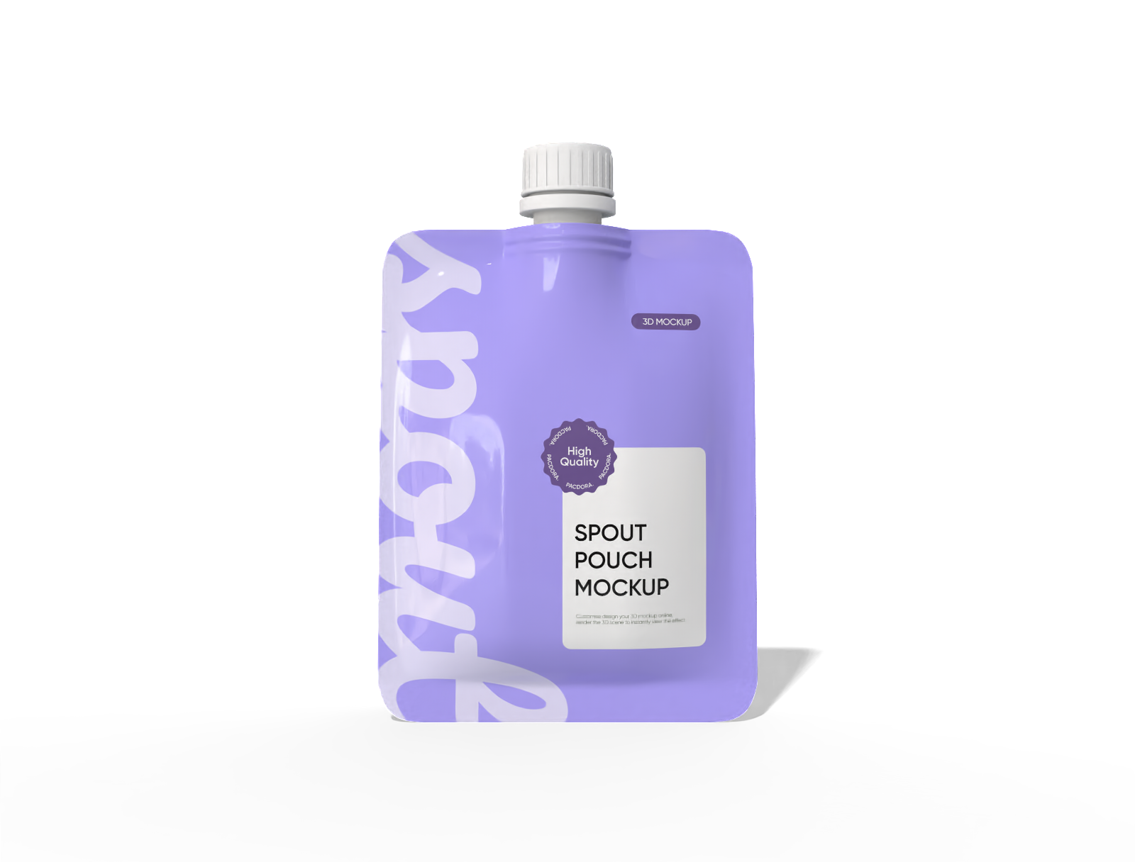 8 × 4 × 12 spout milk pouch mockup