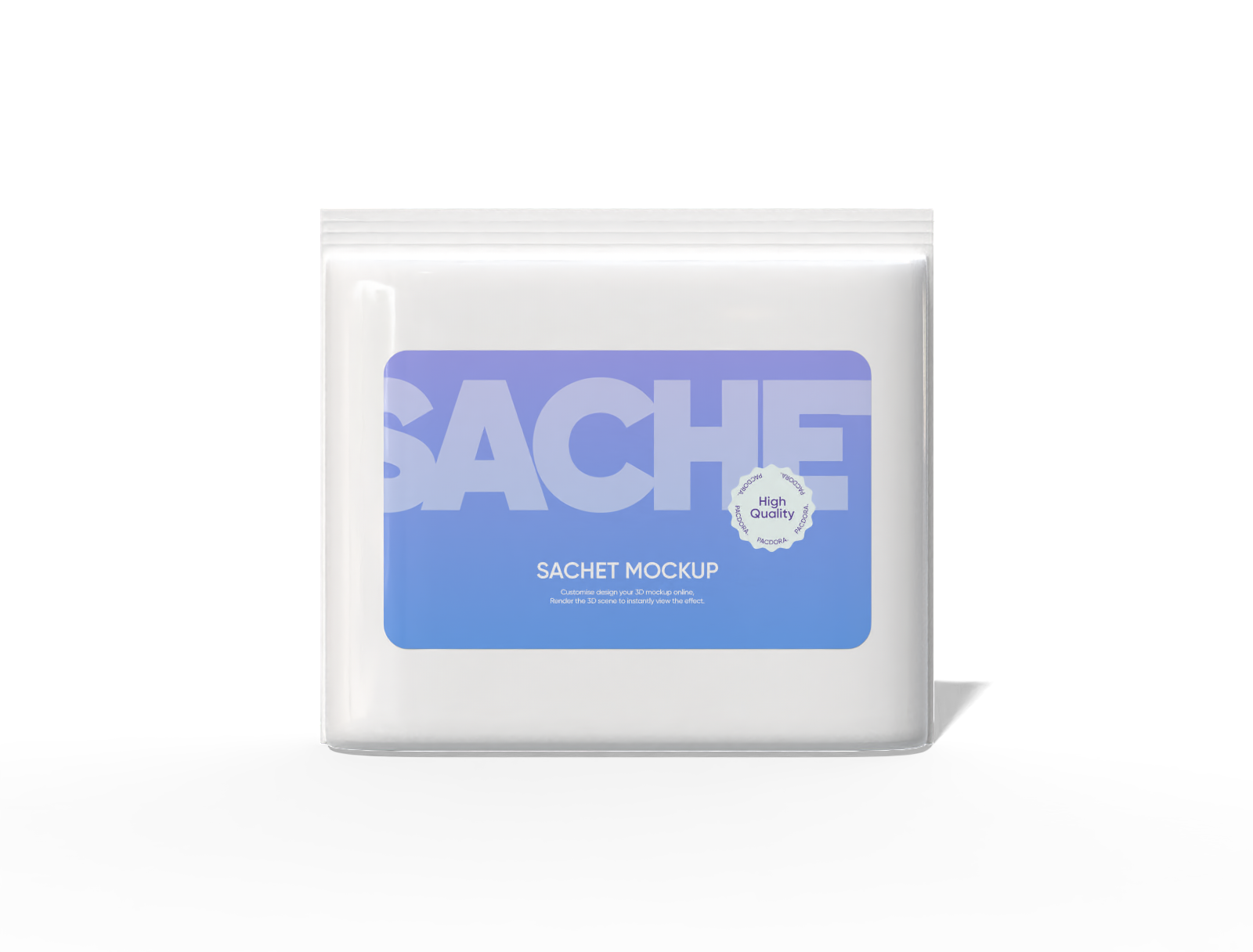 11 × 12 three-side seal cotton swab sachet mockup