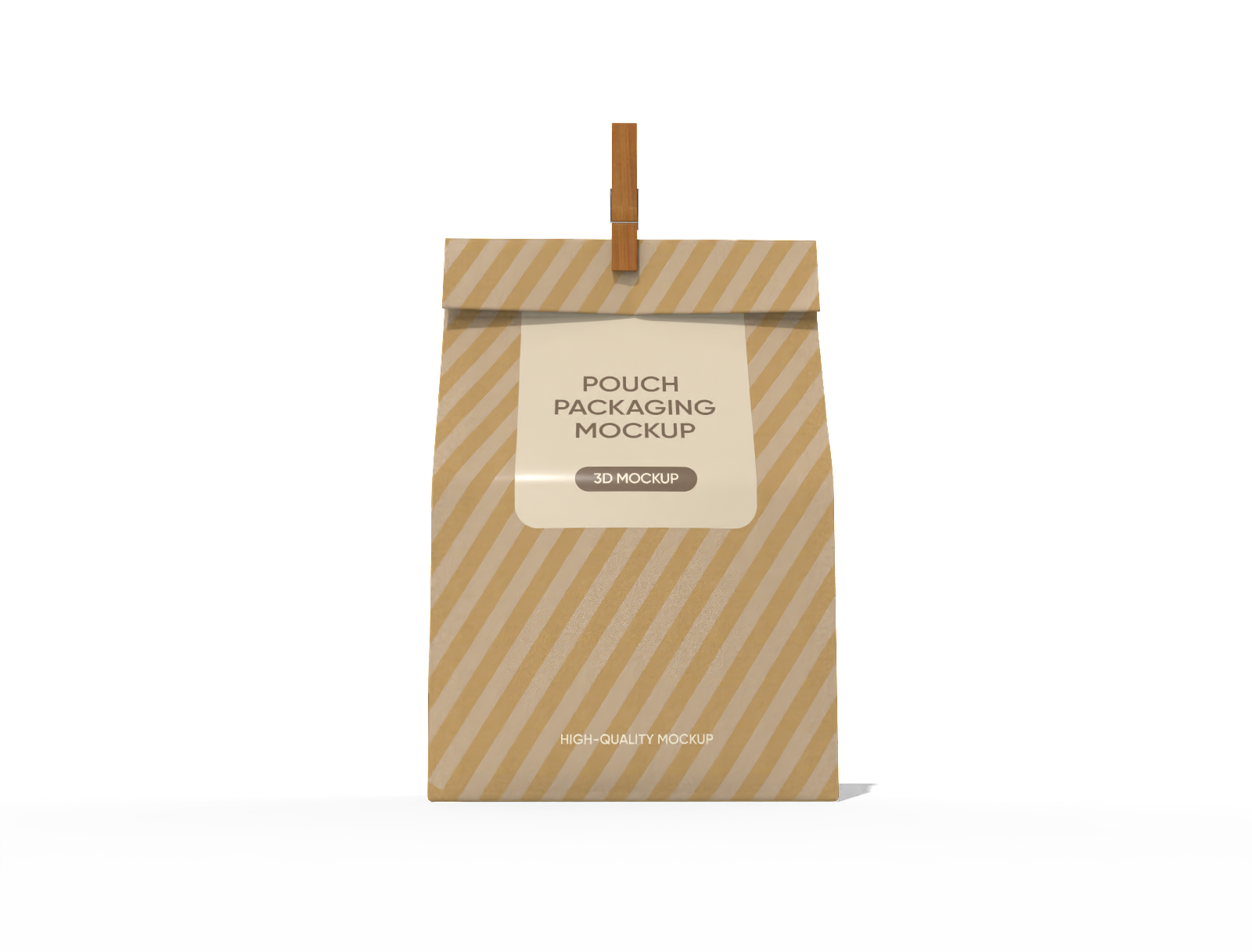 Plastic food pouch with clip mockup