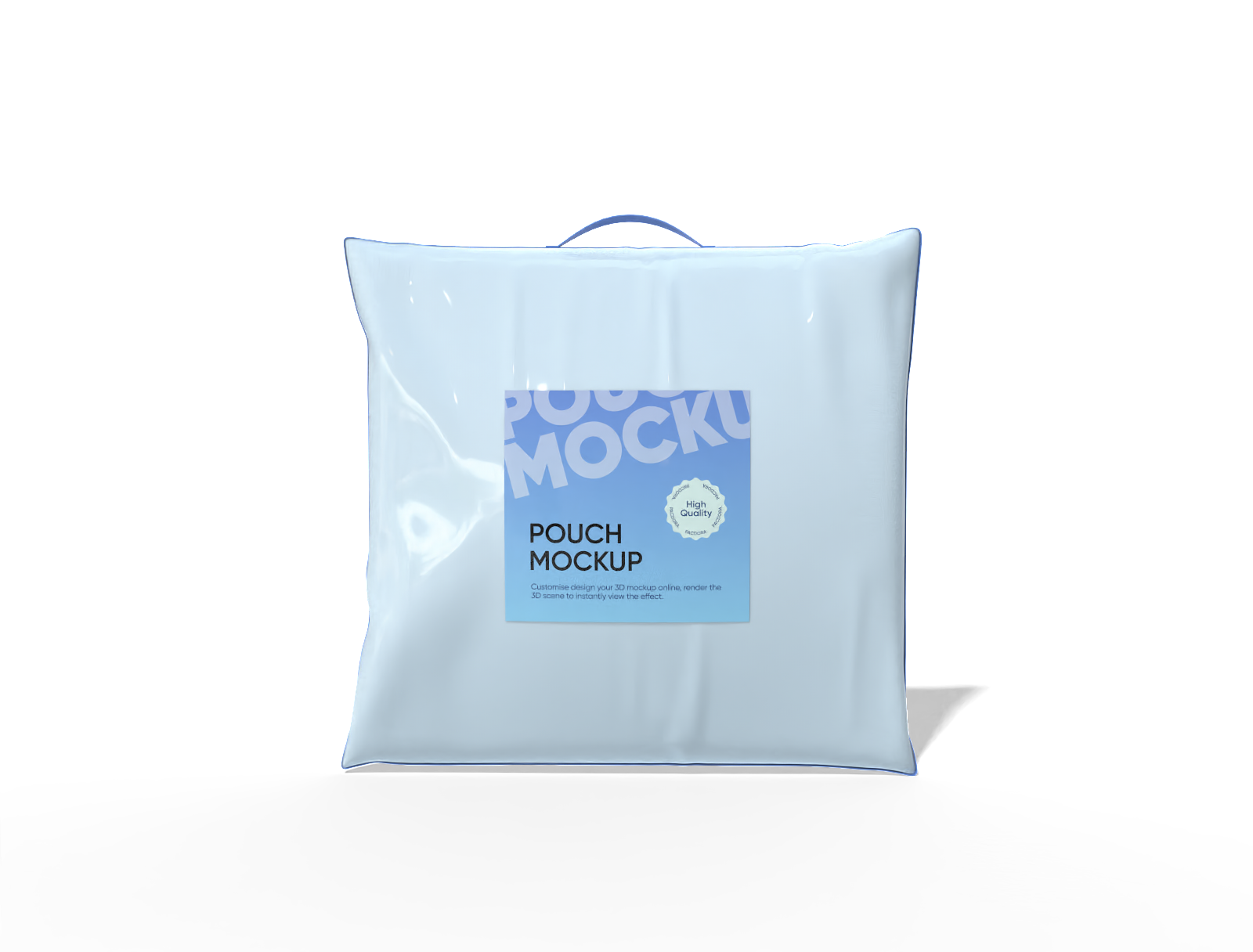 26 × 24 plastic storage pouch with handle mockup