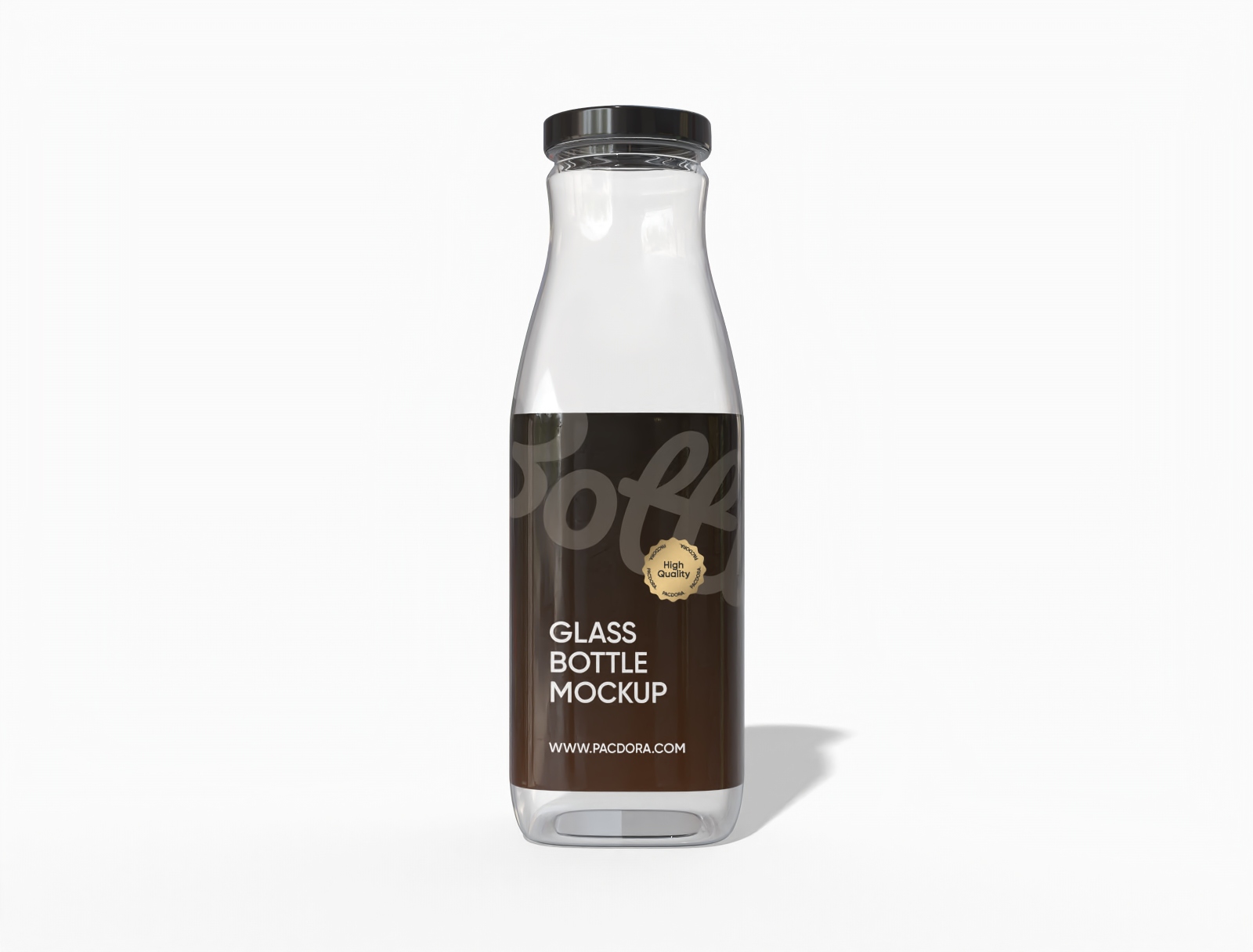 910 ml glass drink bottle mockup