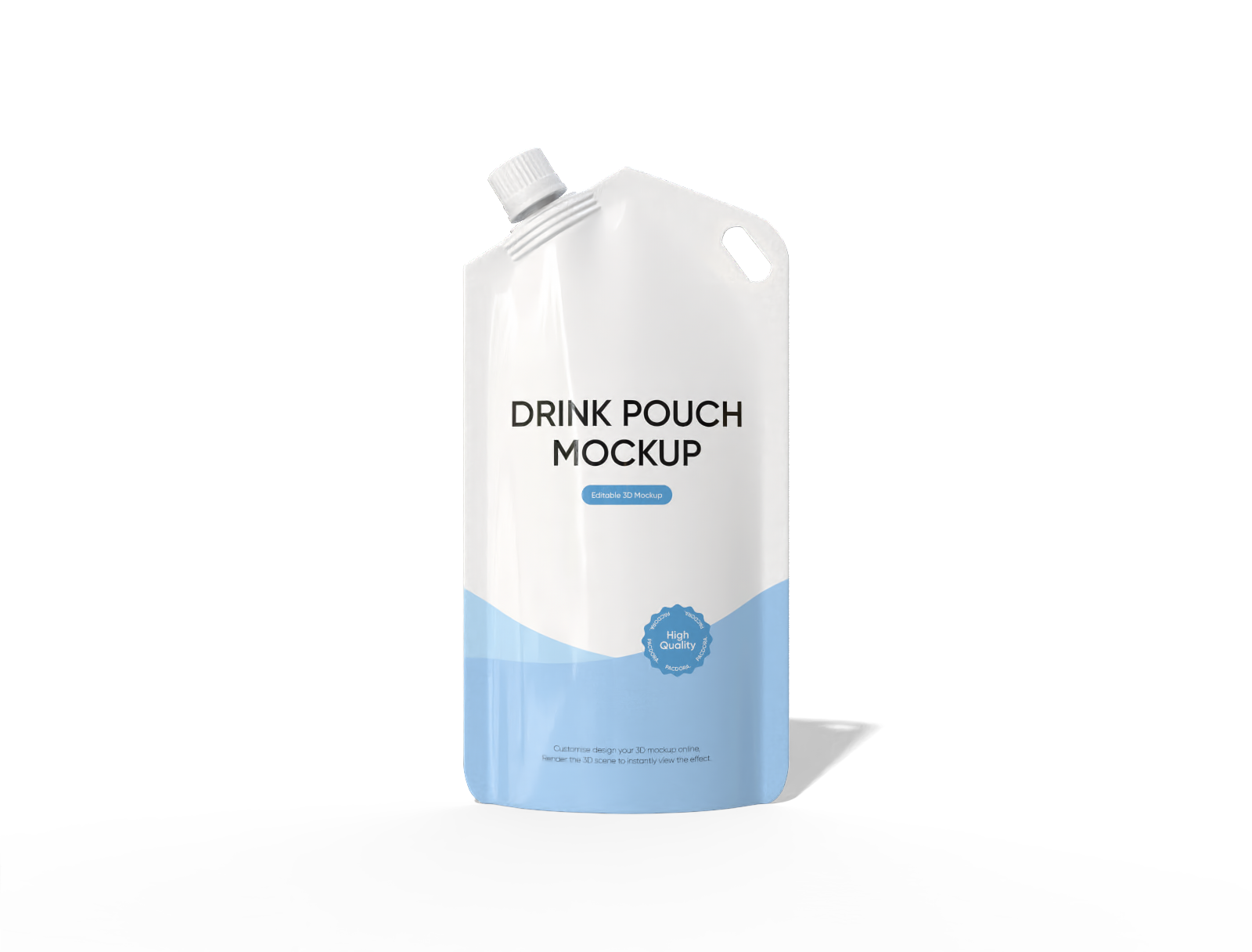 7 × 2 × 14 spout milk pouch mockup