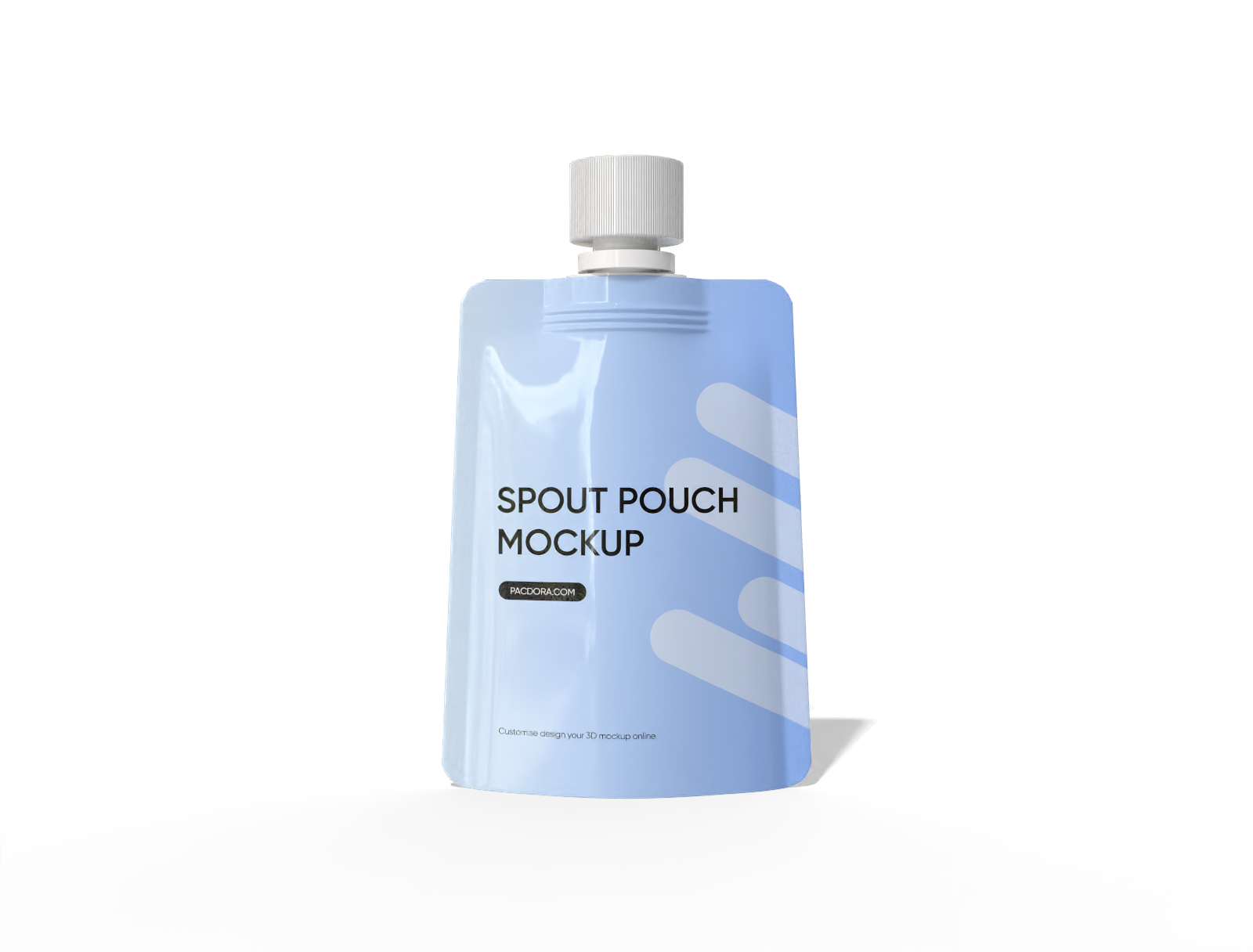 8 × 3 × 14 spout milk pouch mockup