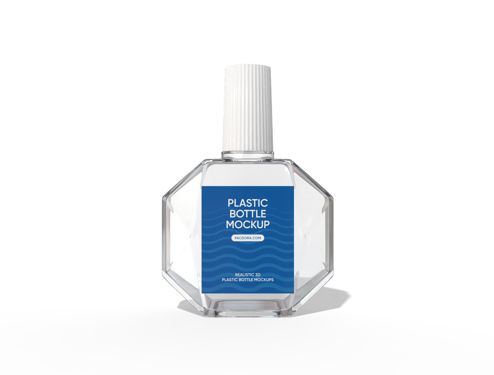 Plastic polygonal eye drops bottle mockup