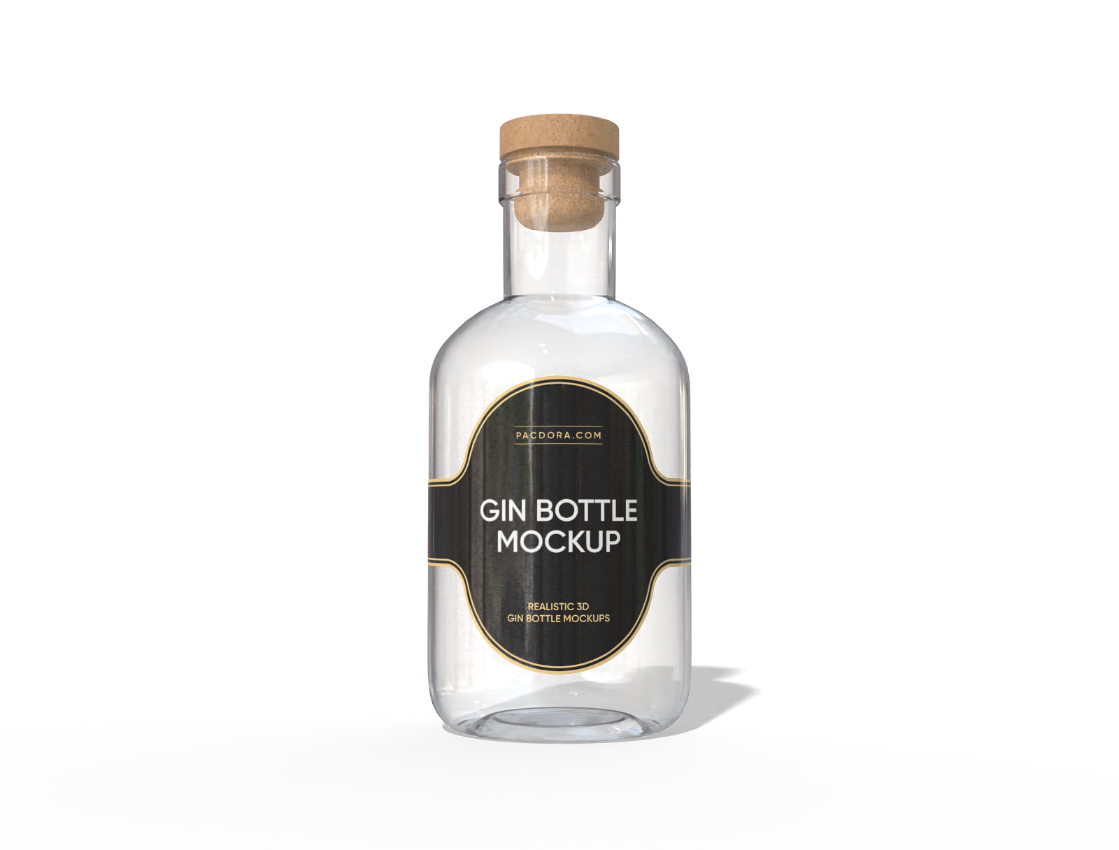 200 ml glass gin bottle mockup