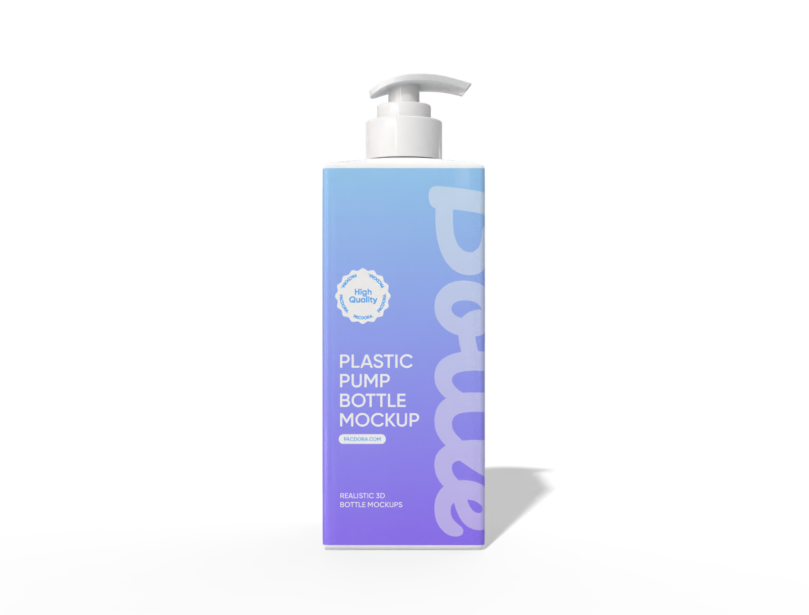 650 ml plastic body wash pump bottle mockup