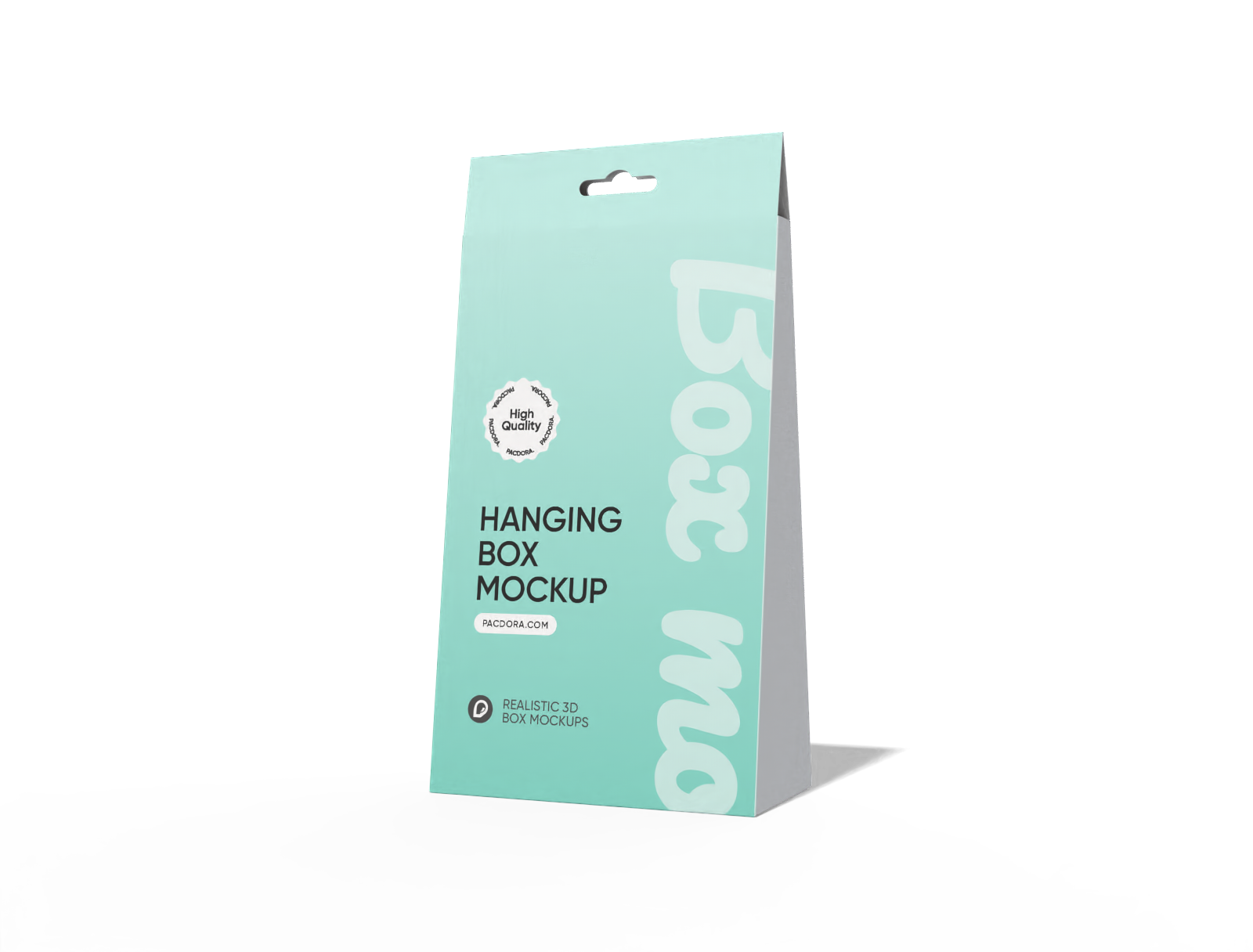Hanging triangular prism box mockup