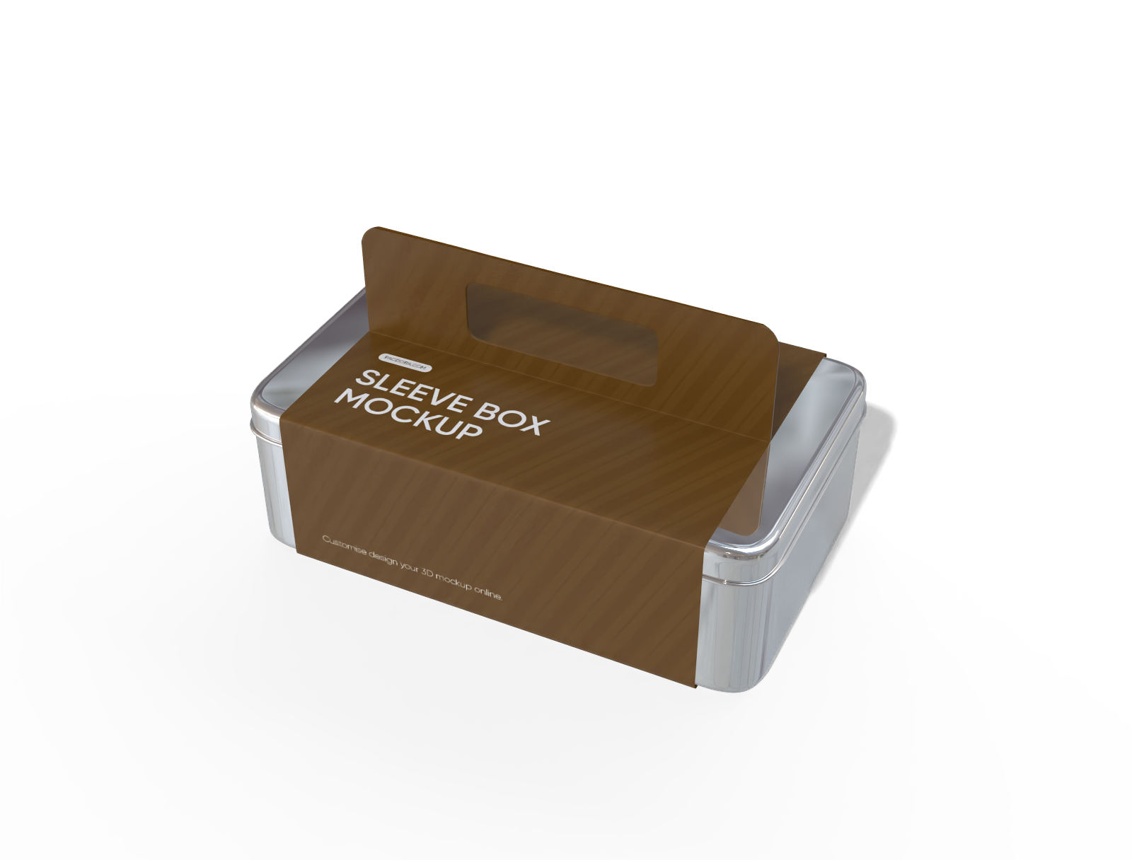 Aluminum cookie sleeve box with handle mockup