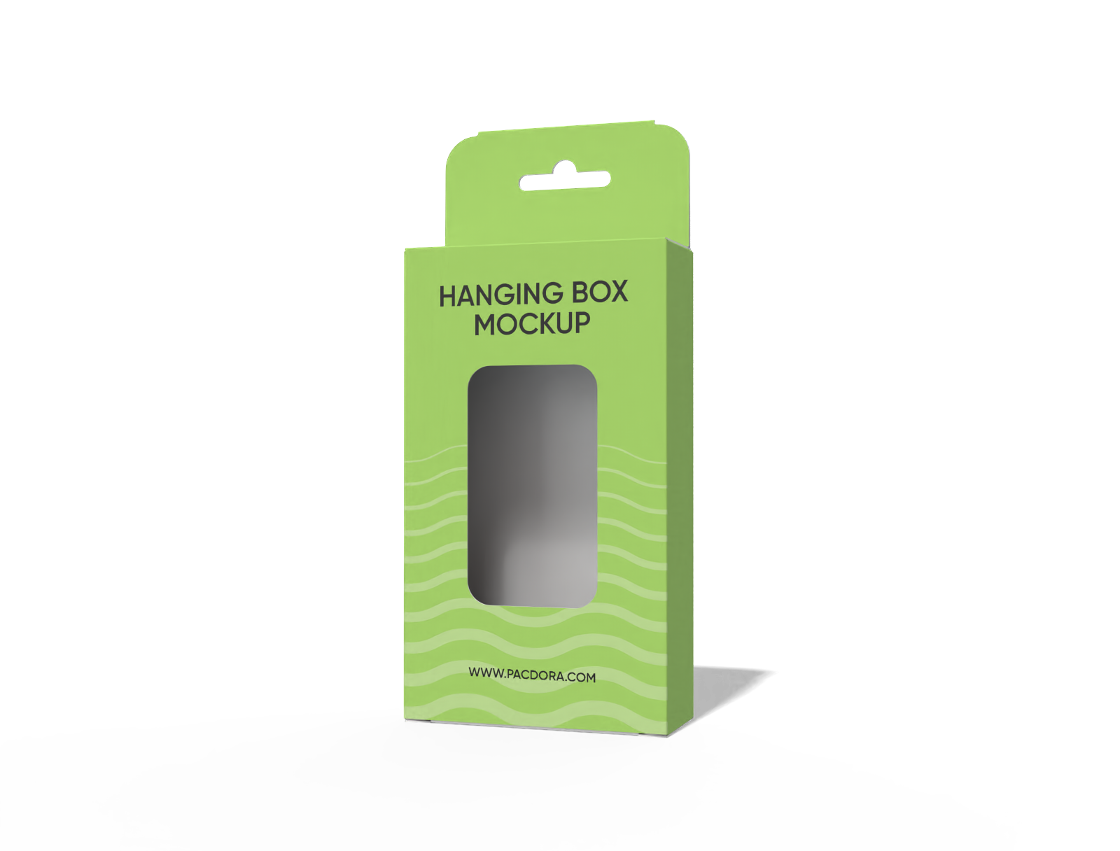 Hanging electronic product box with window mockup