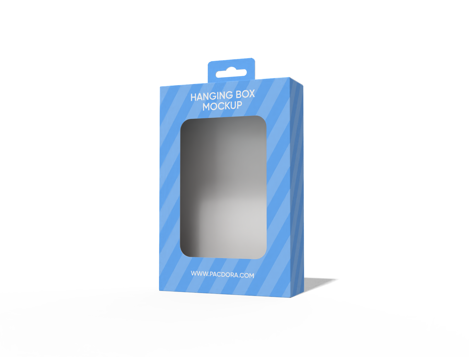 Hanging card box with window mockup