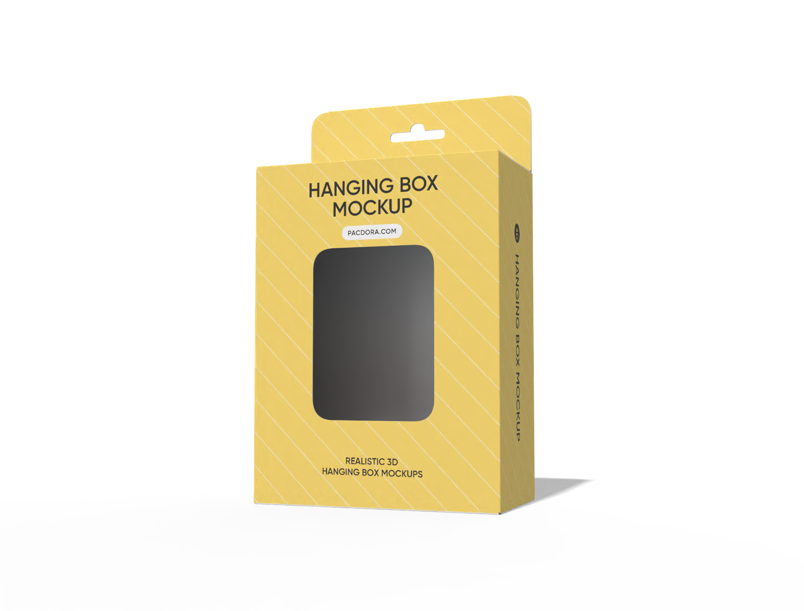 Hanging electronic product box with window mockup