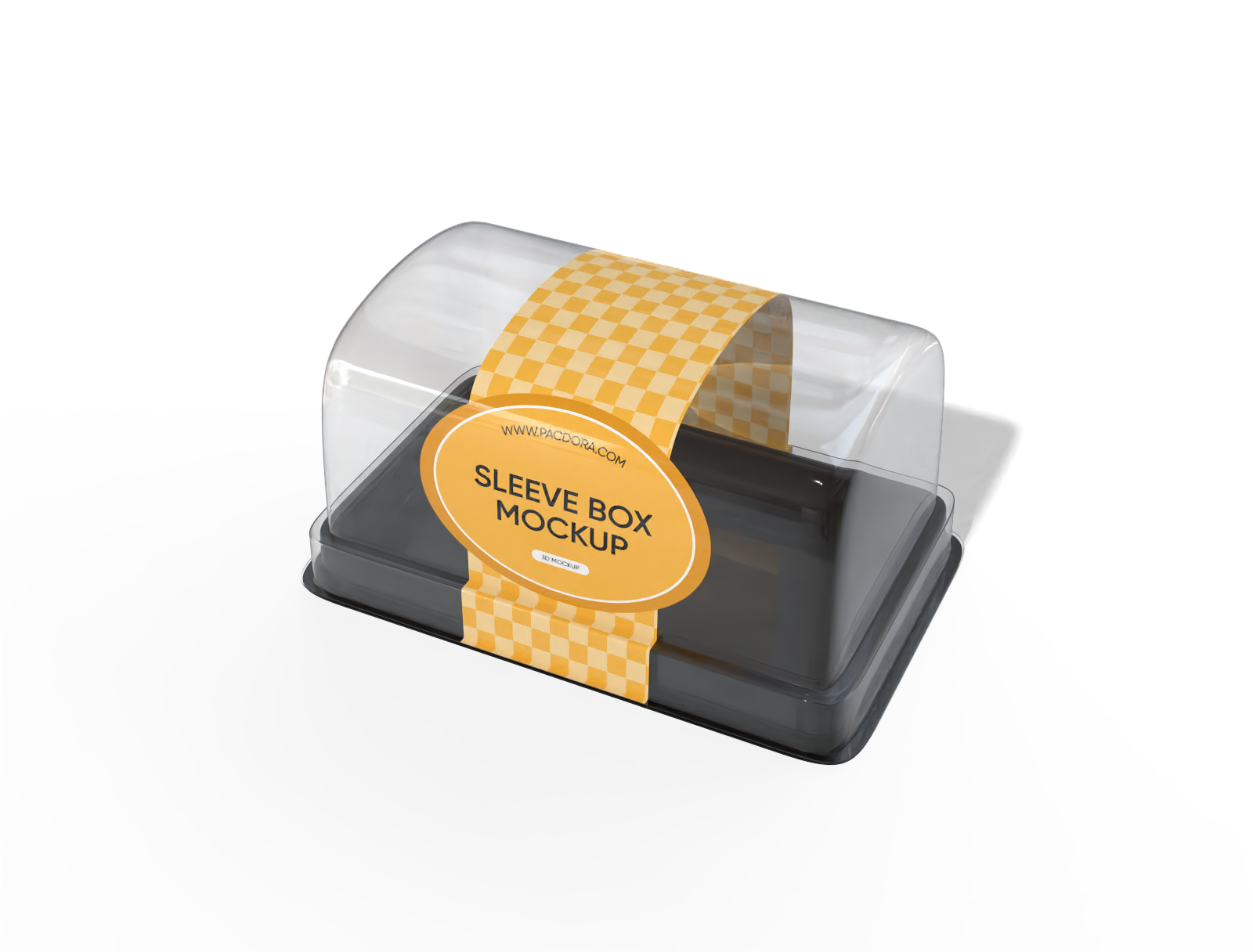 Plastic cake sleeve box mockup