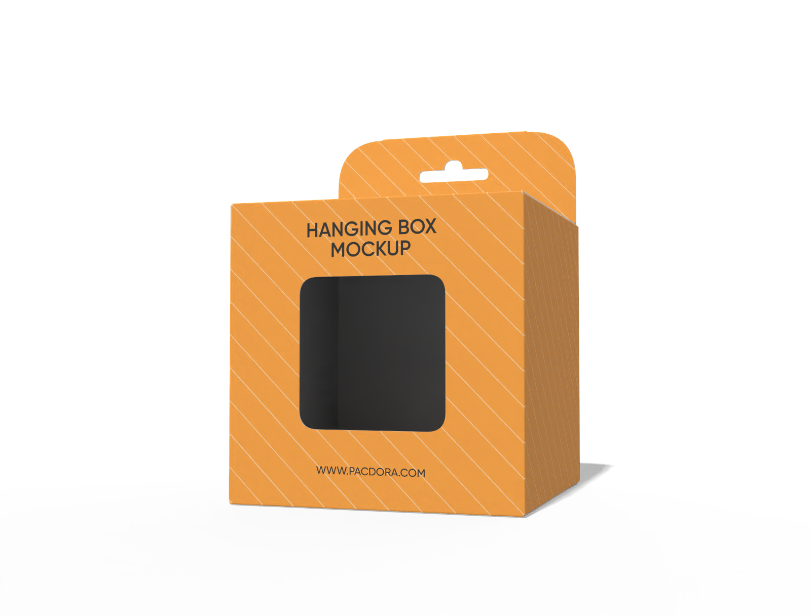 square hanging toy box with window mockup