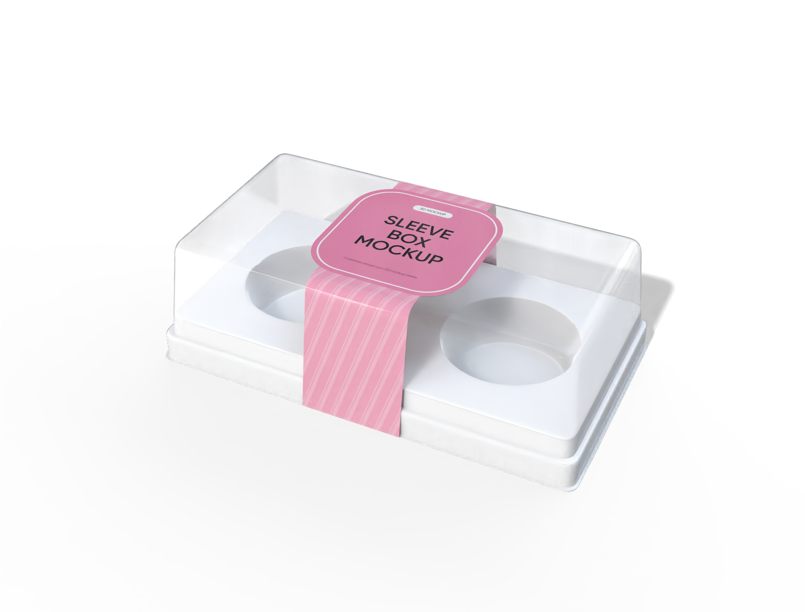 Plastic cake sleeve box mockup